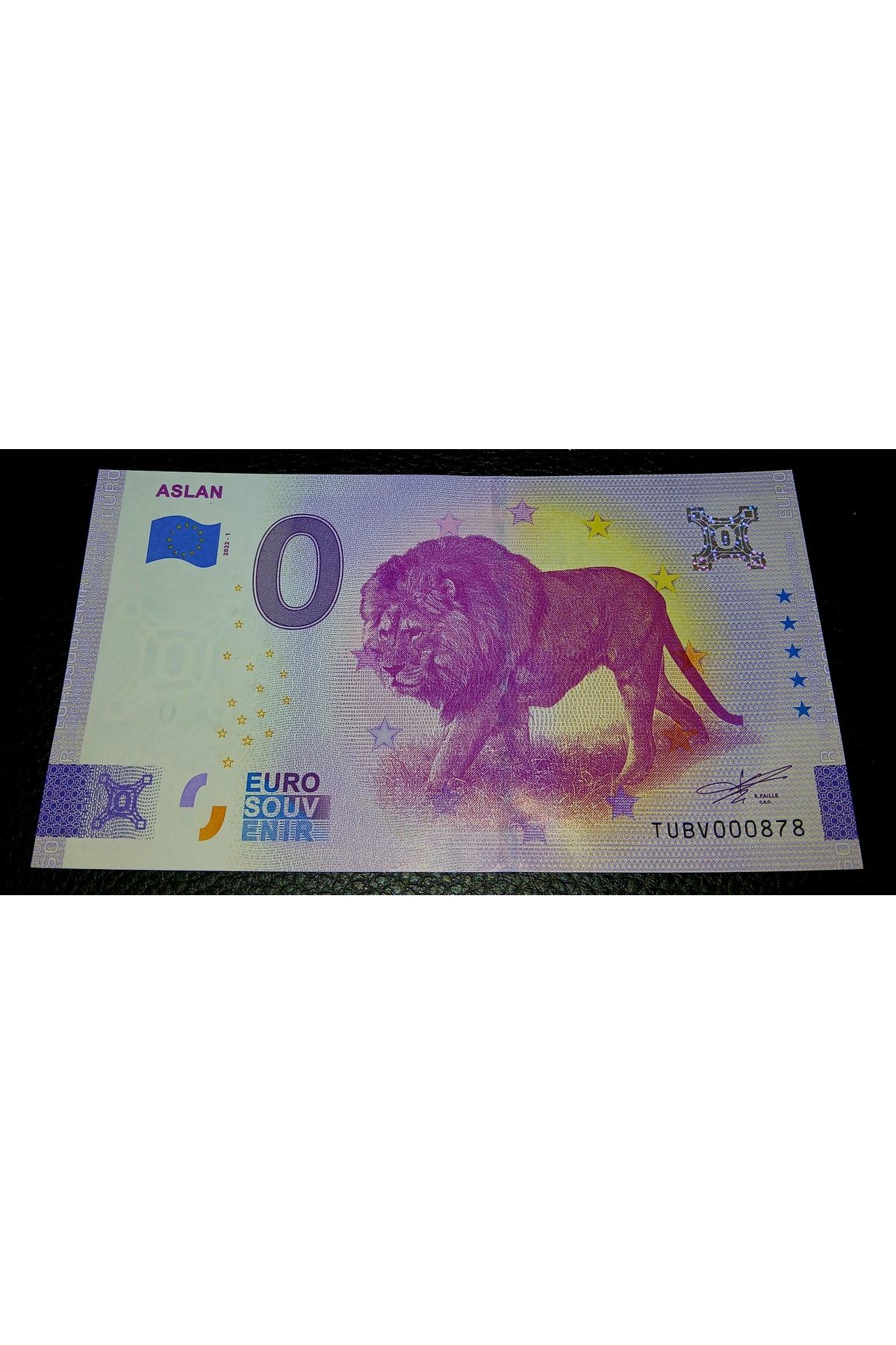 DÜZGÜN TİCARET 0 Euro Hatıra Para Aslan Yabancı Kağıt Para Çil