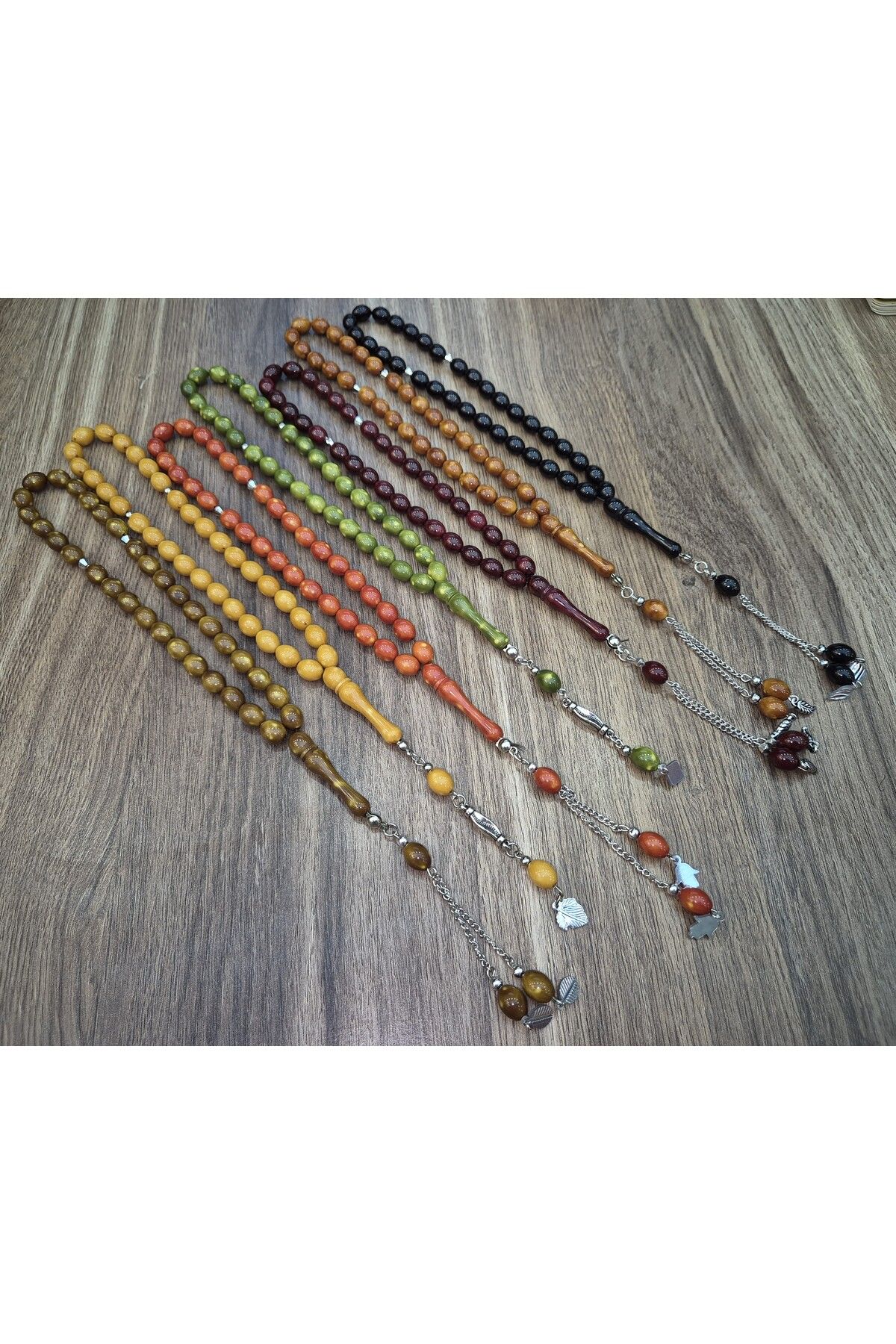 TABASAFE 5 Adet Karışık Renkler Kaliteli Plastik Kuka Modeli 33'lu Erkek Tesbih