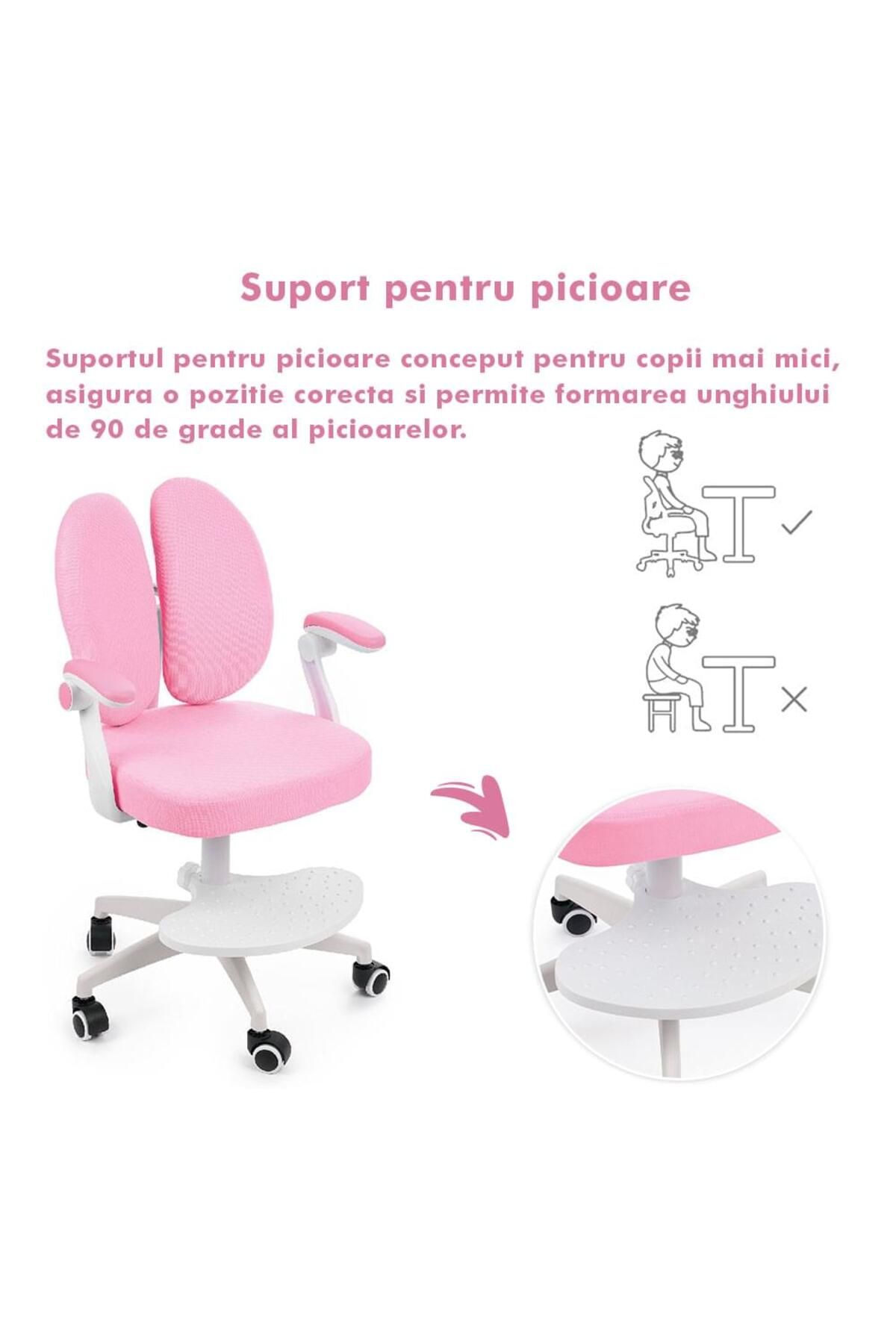 Onuvio-® Scaun ergonomic reglabil pentru clasele primare - Învățarea posturii corecte - Roz 8