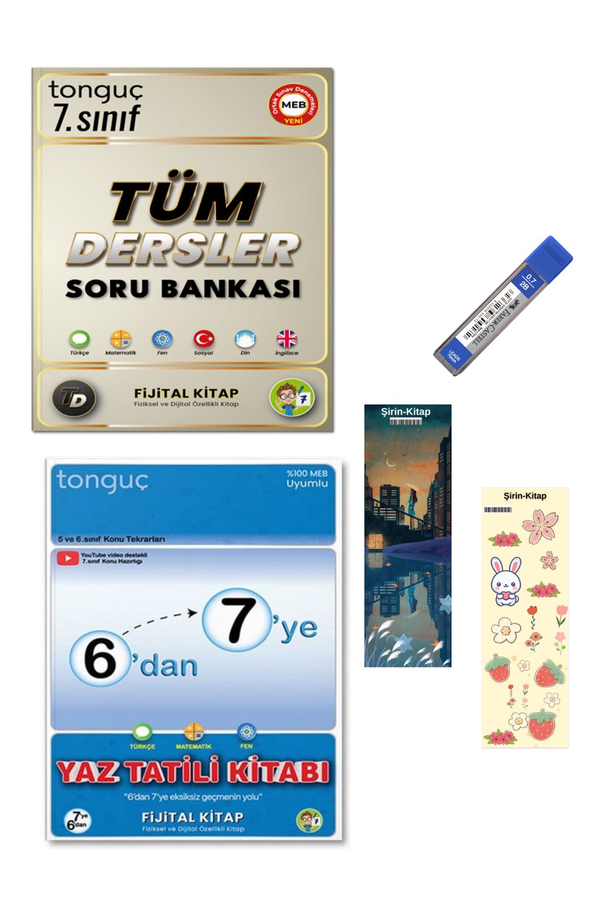 Tonguç Yayınları 6'dan 7'ye Yaz Tatil Kitabı VE 7. Sınıf Tüm Dersler Soru Bankası