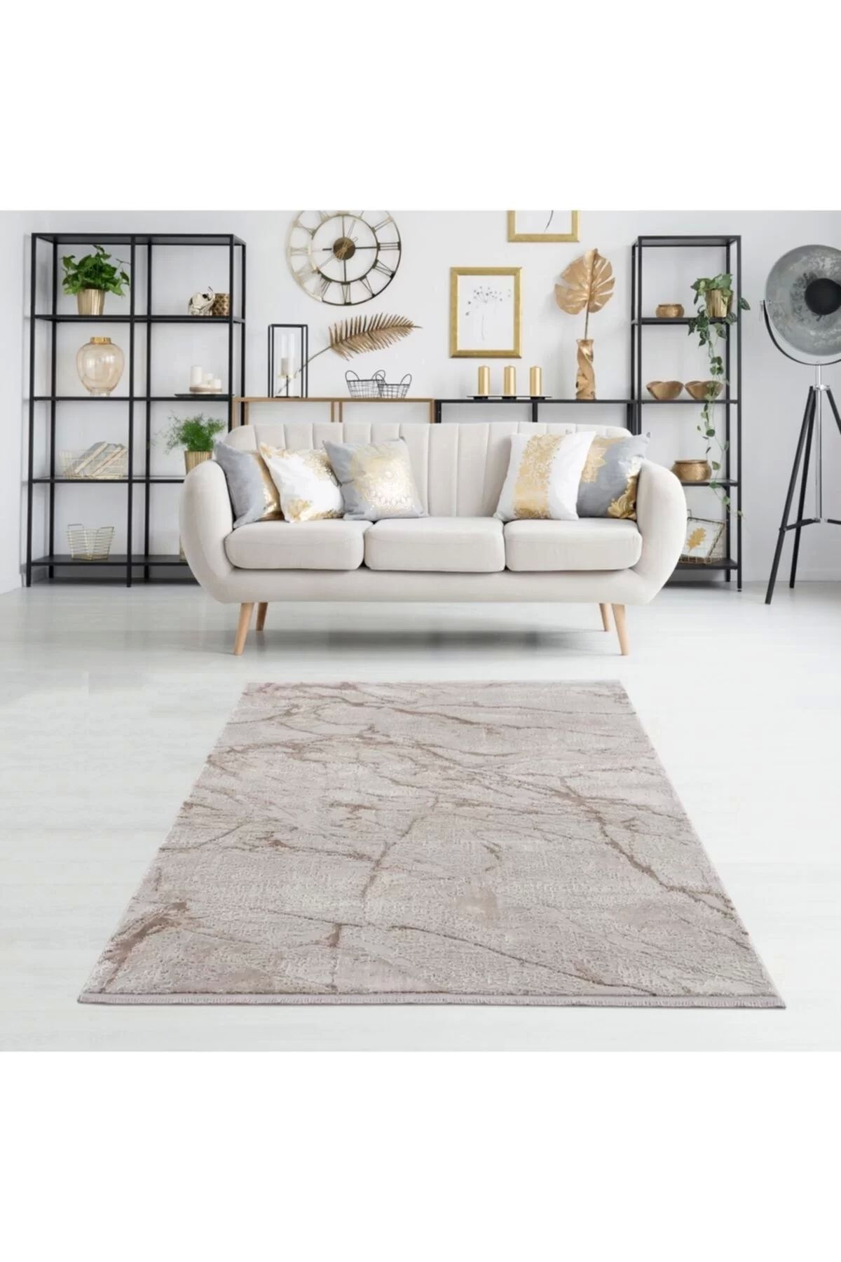 PetraHomeLiving Breda Modern Salon ve Oturma Odası Halısı - Krem