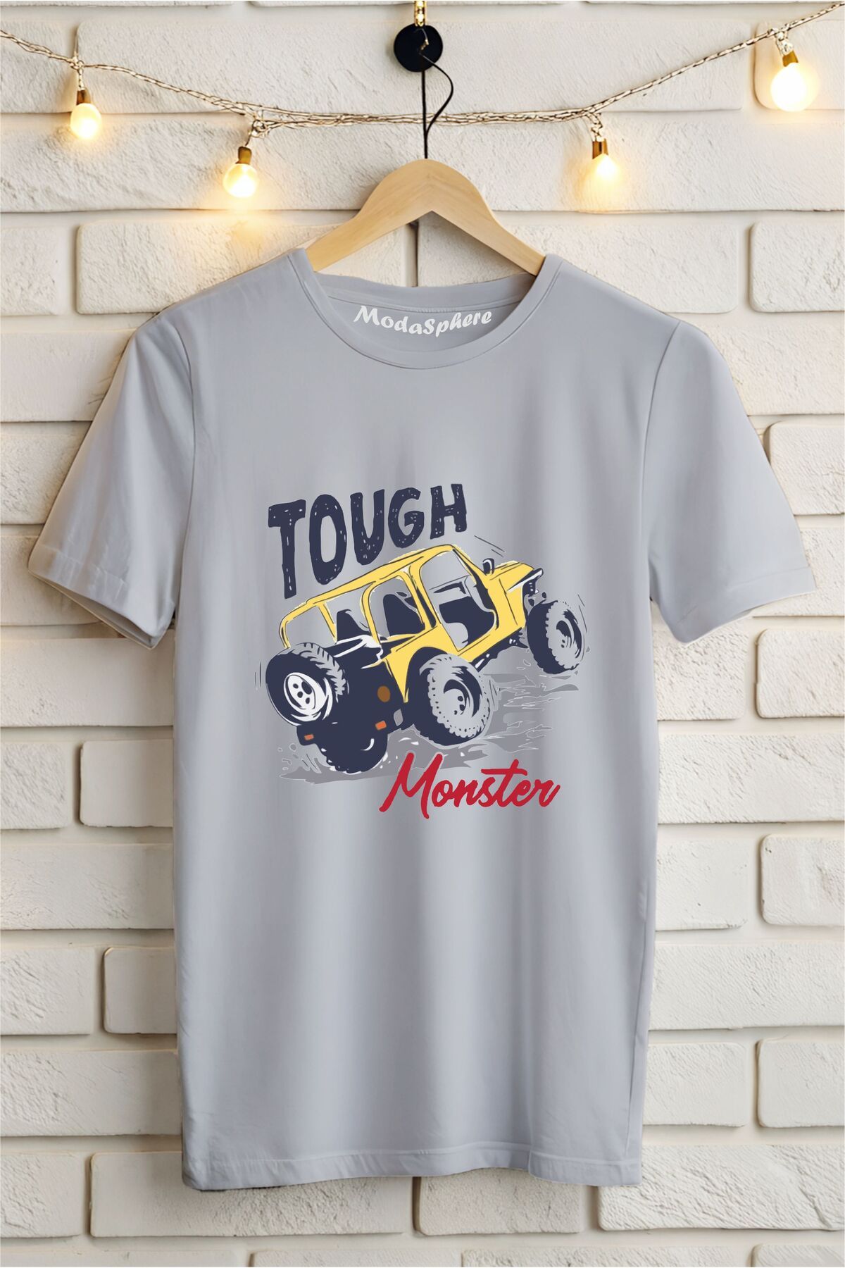 ModaSphere TOUGH MONSTER Baskılı Unisex Oversize Tişört