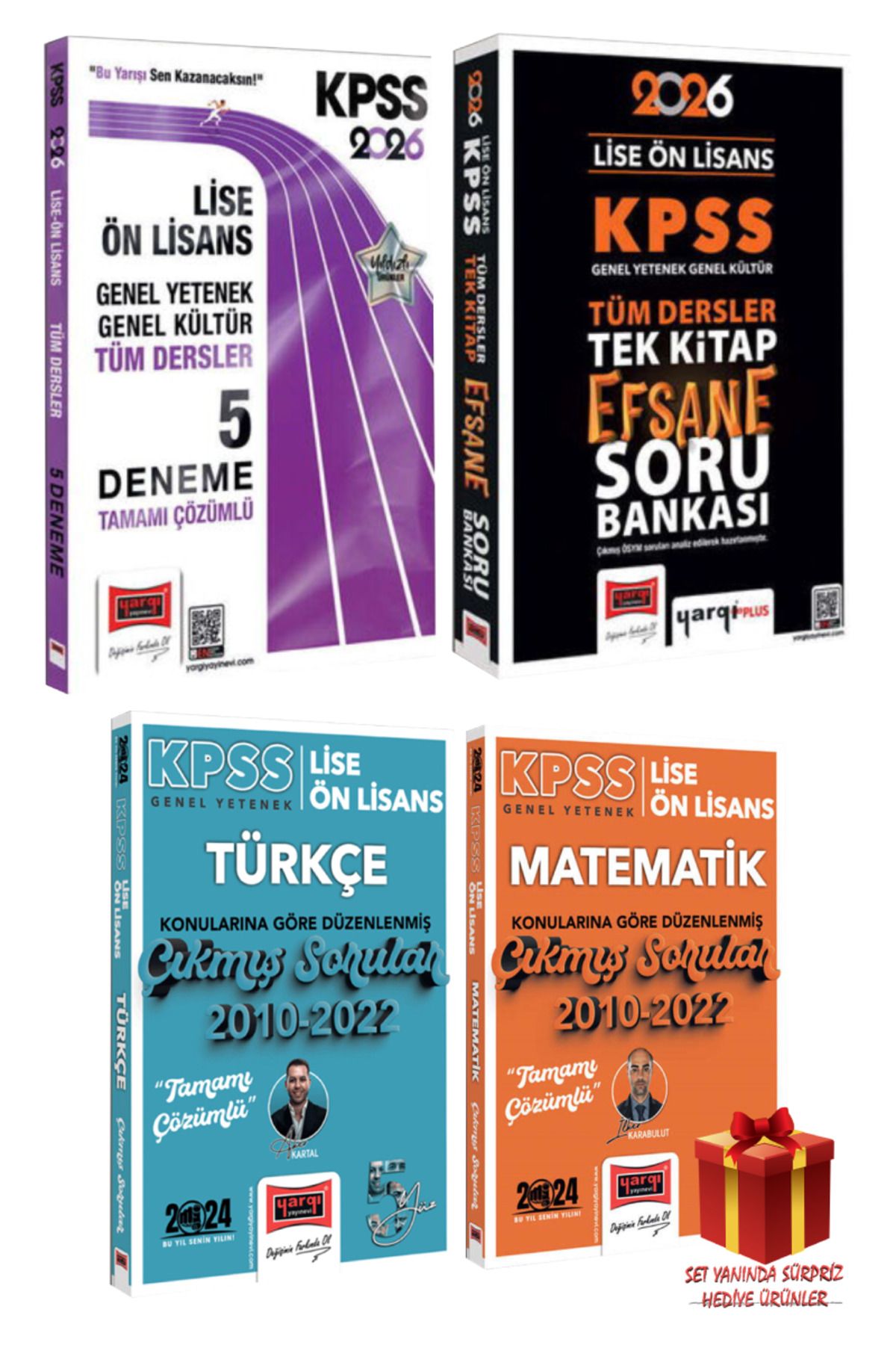 Yargı Yayınları 2026 KPSS Lise Ön Lisans Tüm Dersler 5 Deneme+ Efsane Soru Bankası+ Türkçe Matematik Çıkmış Soru