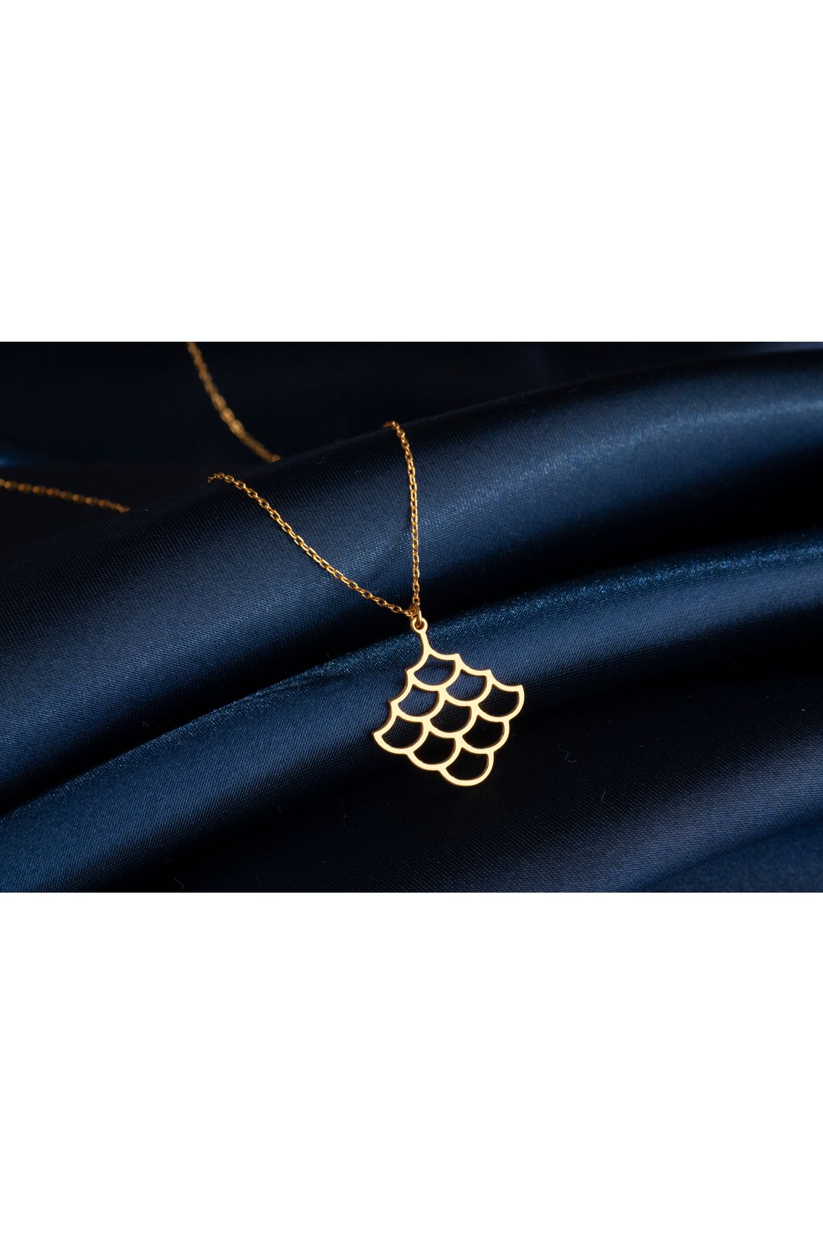 DIZY SILVER Balık Pulu Desenli Kolye • Altın Kaplama • Minimalist ve Şık Tasarım Kolye Modeli