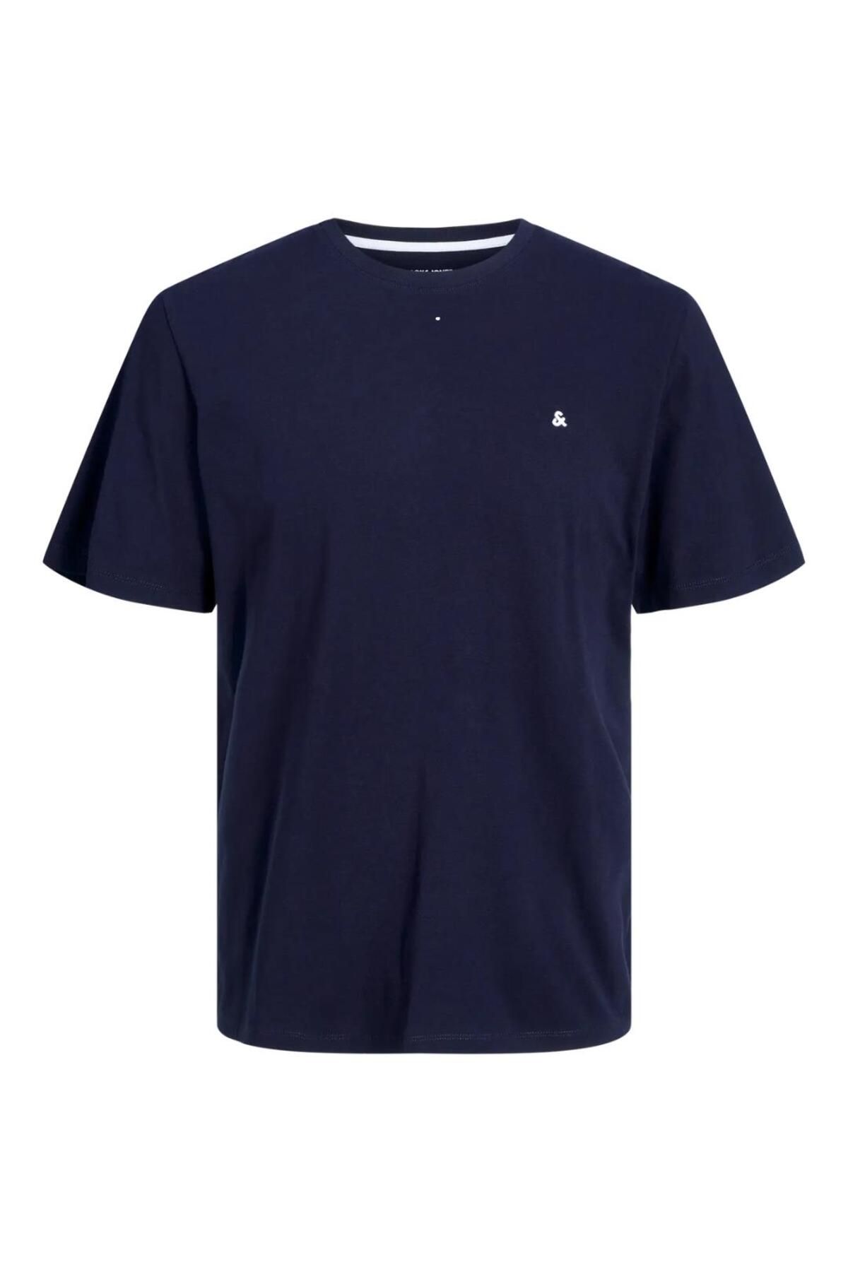 Jack & Jones JACK&JONES 12253778 JJEPAULOS TEE ORGANIC BATTAL BUYUK BEDEN KISA KOL TS