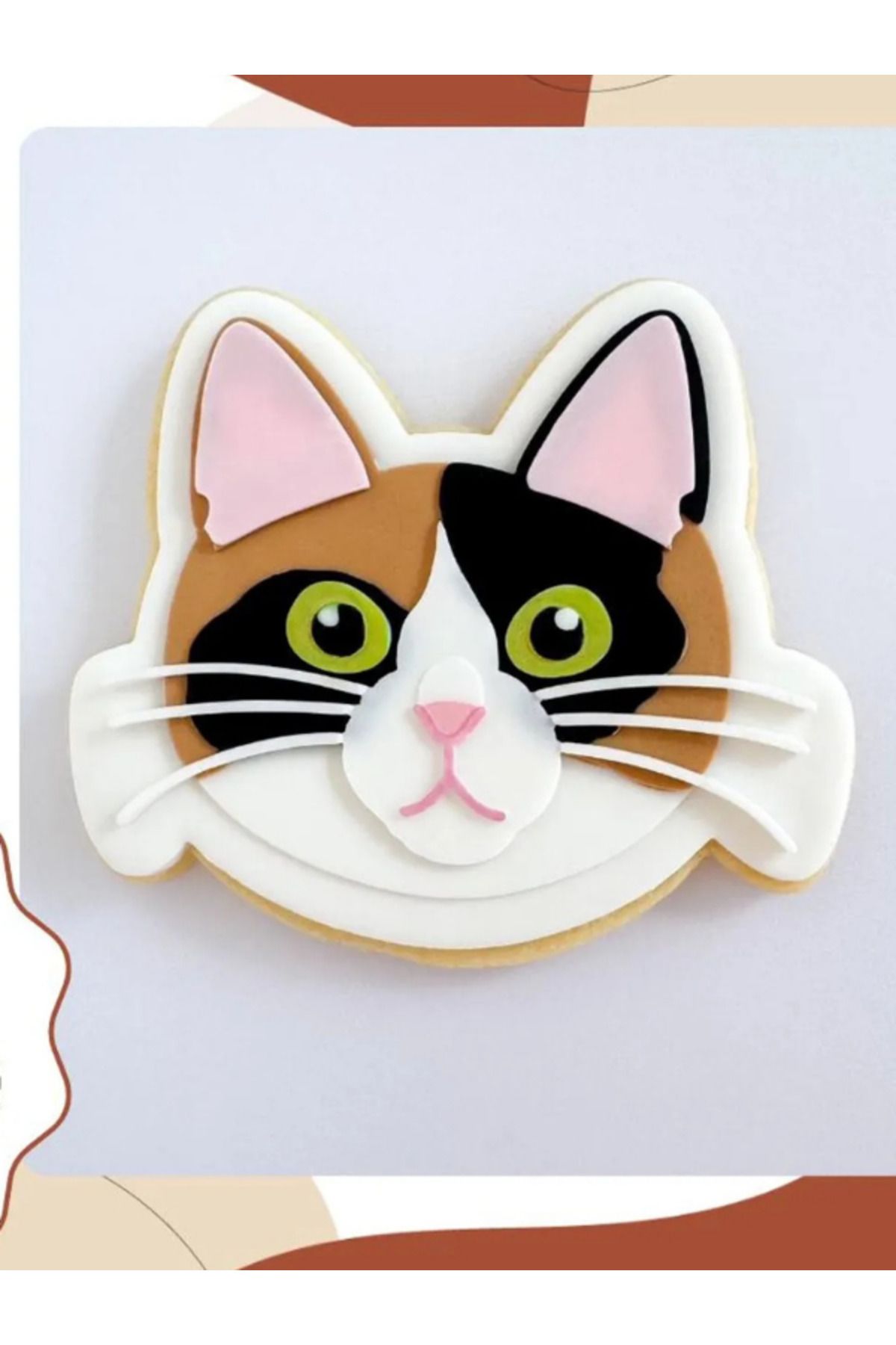 Muhcu Home Kedi Suratı - Kabartmalı Kurabiye Kalıbı v Şekillendirici Kesici
