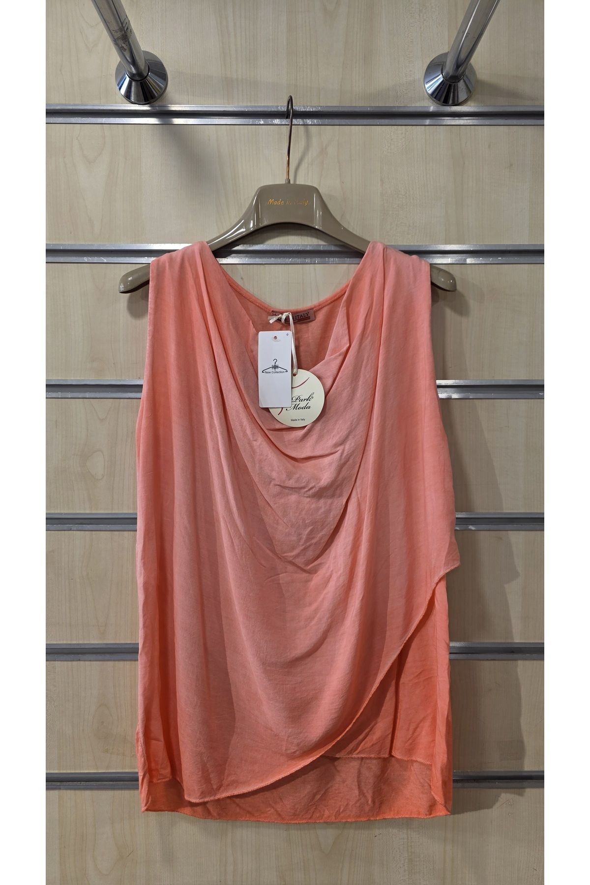 Park Moda İtalyan Sıfır Kol Bluz Şal Yaka