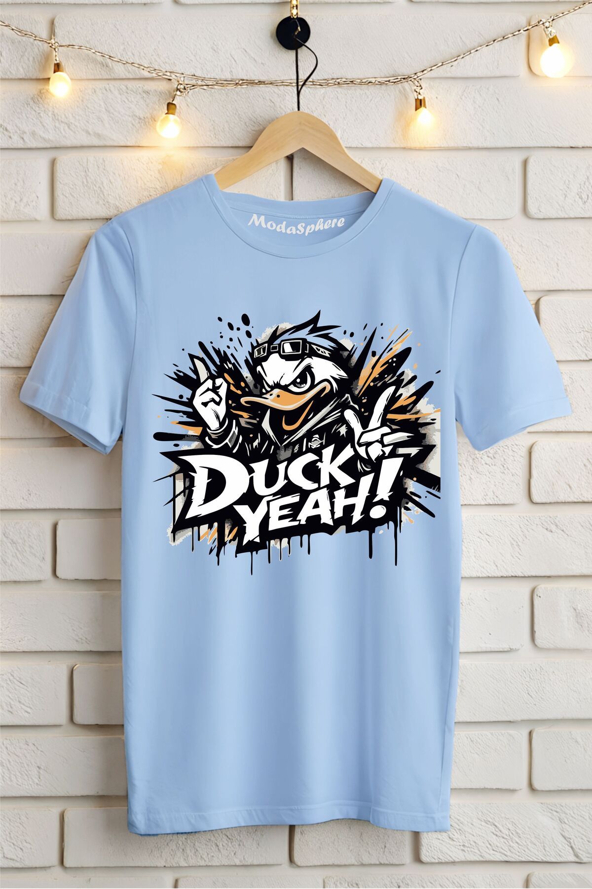 ModaSphere DUCK YEAH! Baskılı Unisex Oversize Tişört