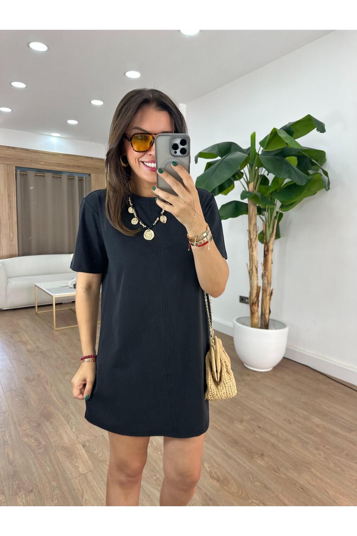 2she Basic Modal Mini Elbise - Siyah