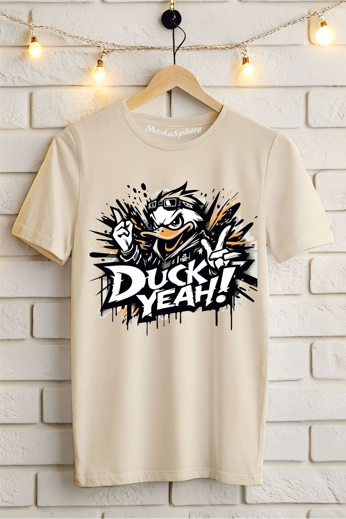 ModaSphere DUCK YEAH! Baskılı Unisex Oversize Tişört