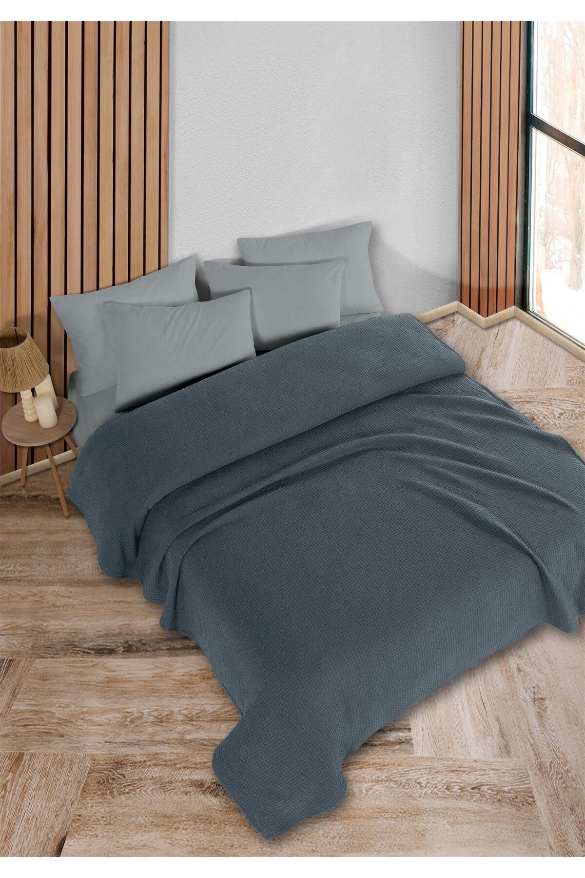 HomeBerry Adaline İndigo Çift Kişilik Pike Takımı 200 x 230 cm