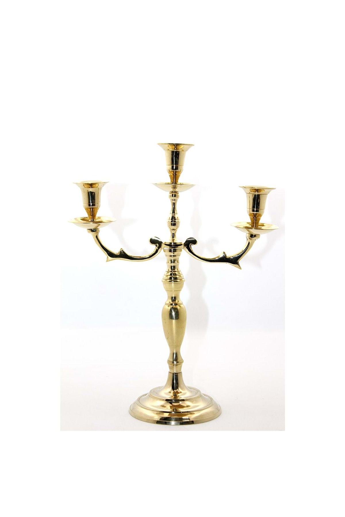 Store Pirinç 3'Lü Şamdan 34*26 Cm