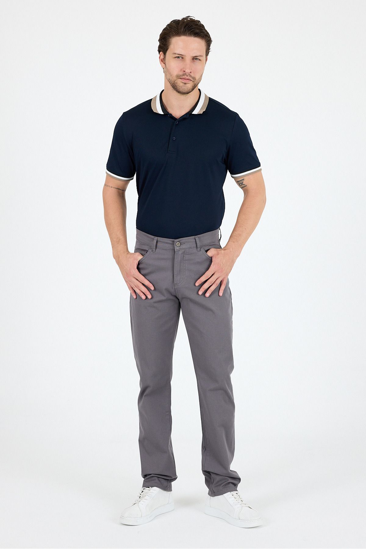 Rodi Erkek Regular Fit Gabardin %98 Pamuk %2 Elastan Rahat Günlük Klasik Düz Kesim Pantolon 1162