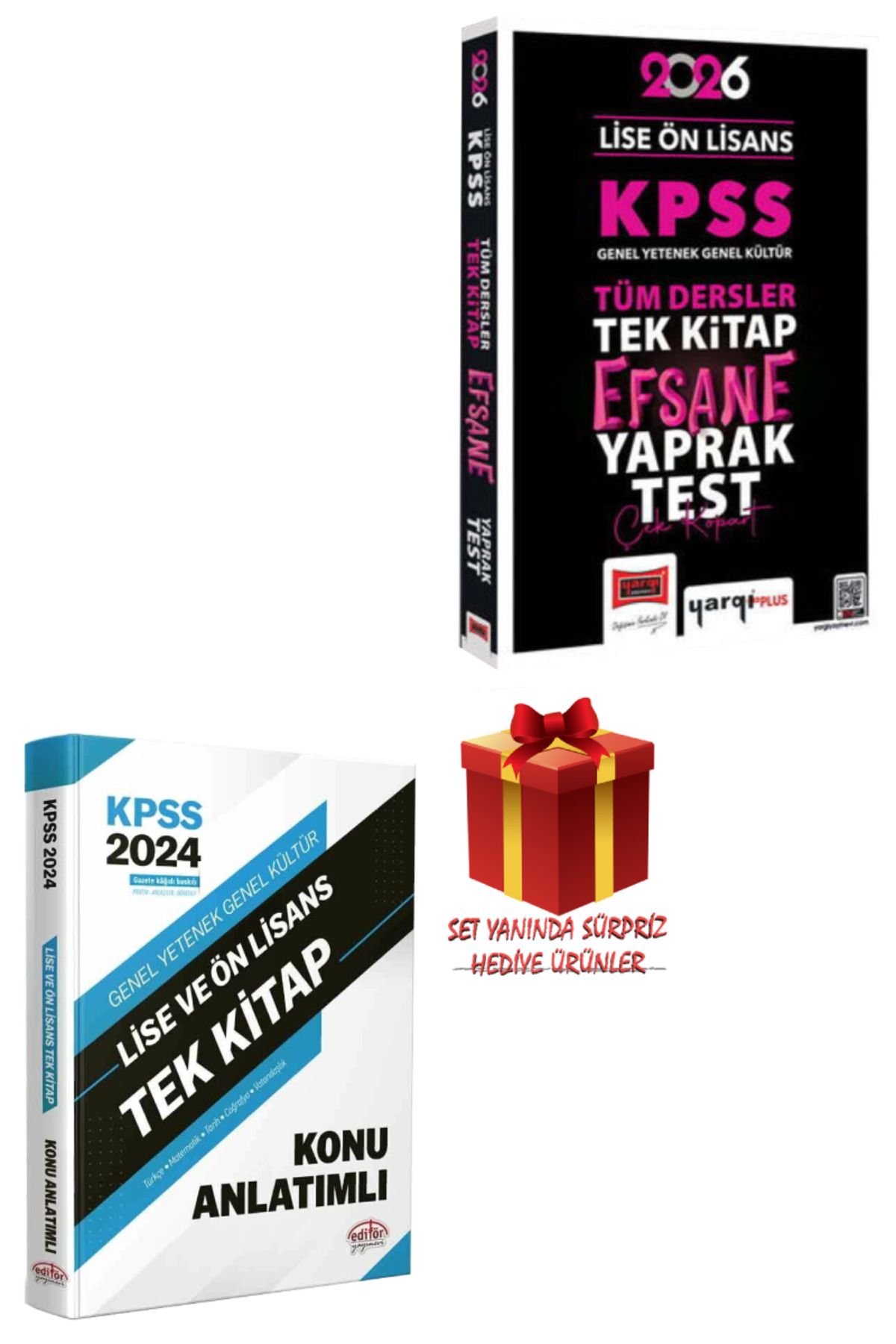 Yargı Yayınları 2026 KPSS Lise-Ön Lisans GY-GK Tek Kitap Efsane Yaprak Test+Tek Kitap Konu Anlatımlı+Hediye