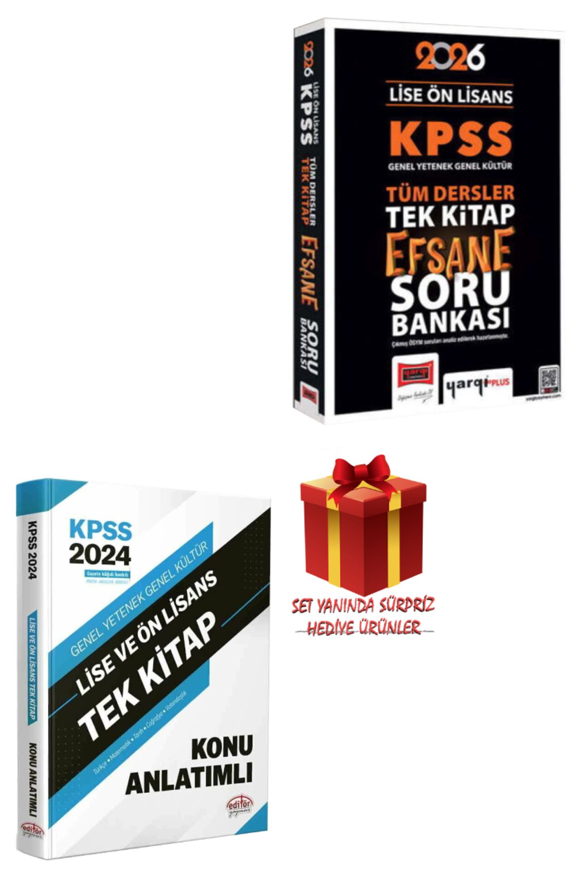 Yargı Yayınları 2026 KPSS Lise-Ön Lisans GY-GK Tek Kitap Efsane Soru Bankası+Tek Kitap Konu Anlatımlı+Hediye