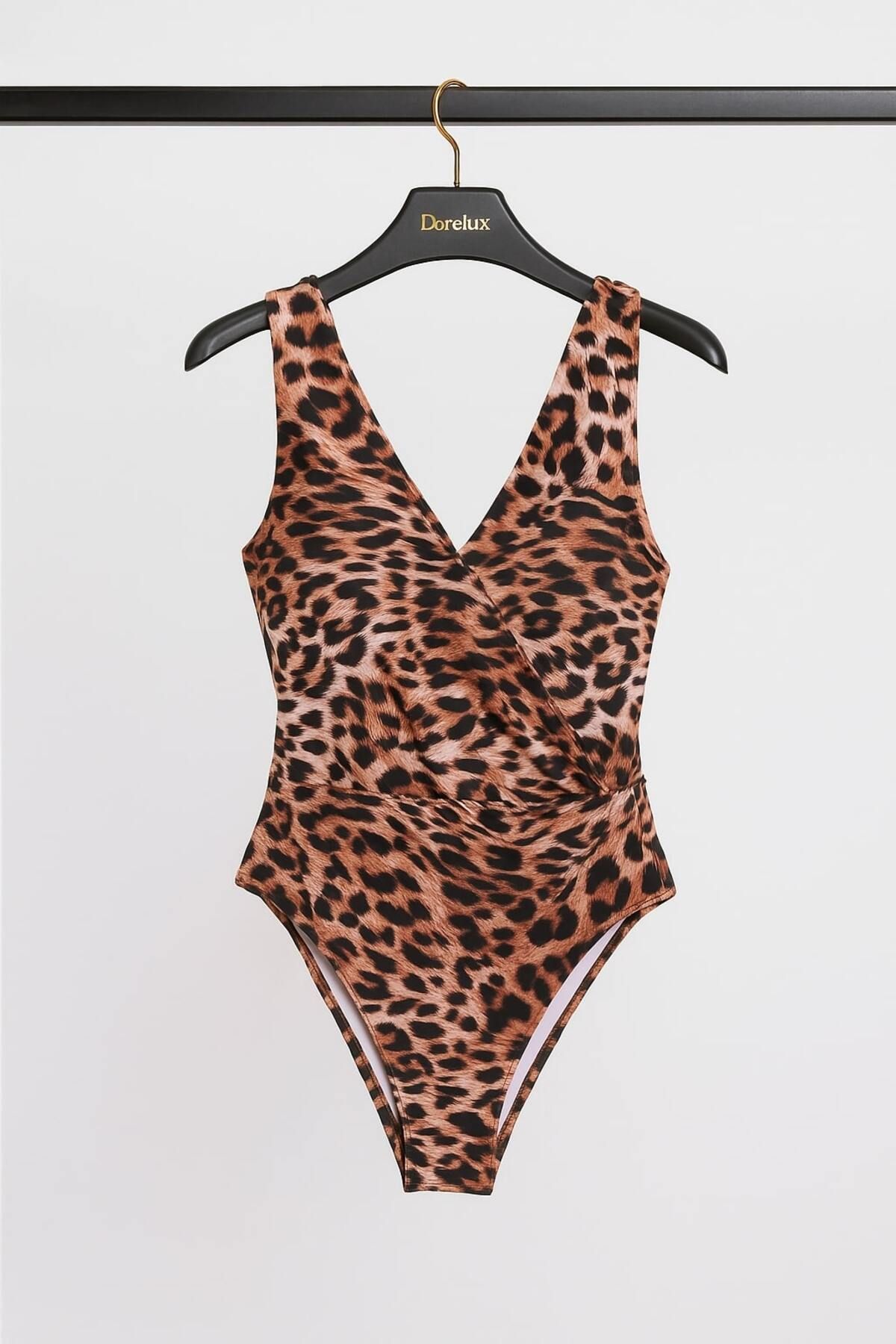 Pierre Cardin 2025 Yeni Sezon Kalın Askılı Kruvaze Mayo Leopar 241127