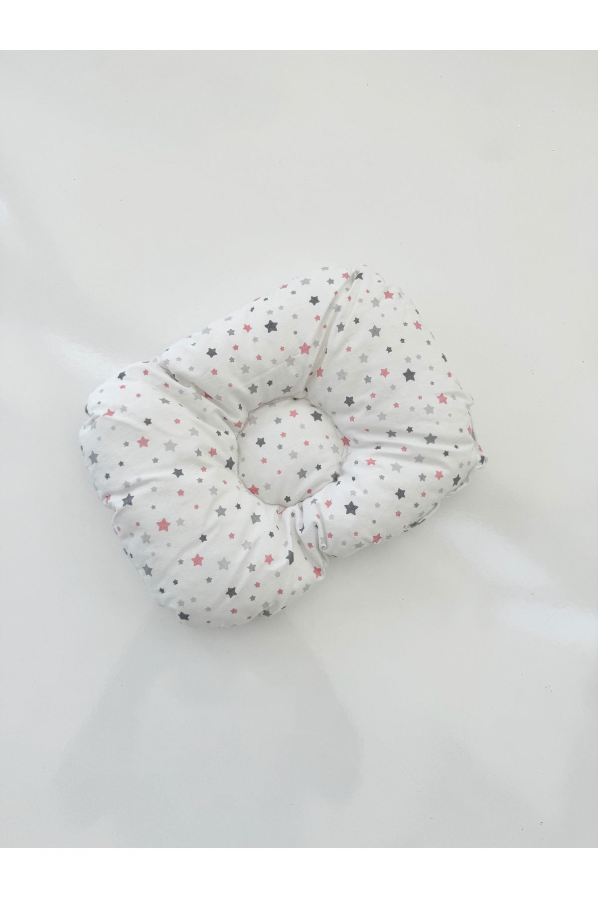 Jaju Baby Karışık Mini Yıldız Desen Kumaş Bebek Yastığı Düz Kafa Sendorumu Önleyici Yastık