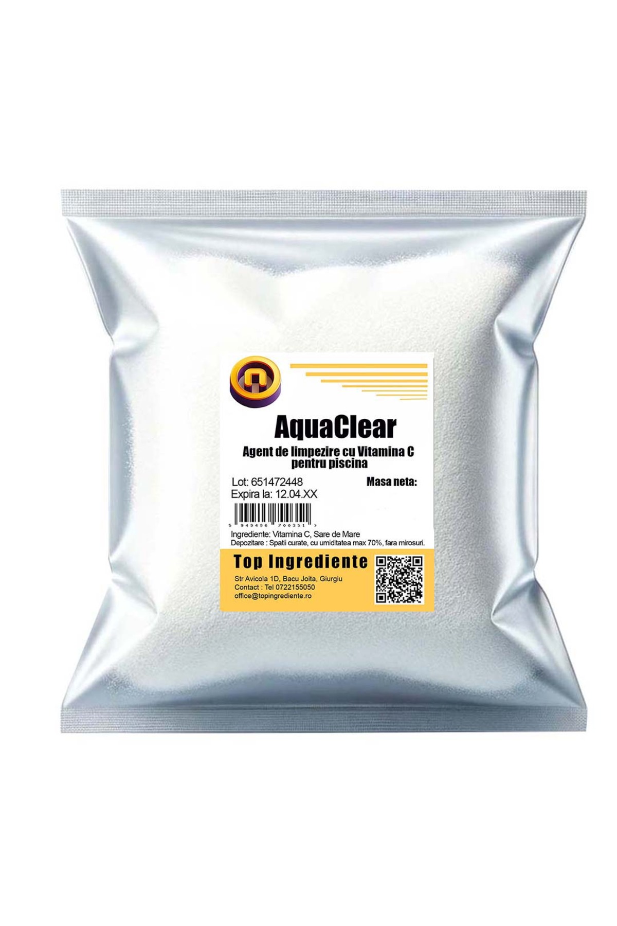 Top Ingrediente AquaClear - Καθαριστικό πισίνας με βιταμίνη C 500g
