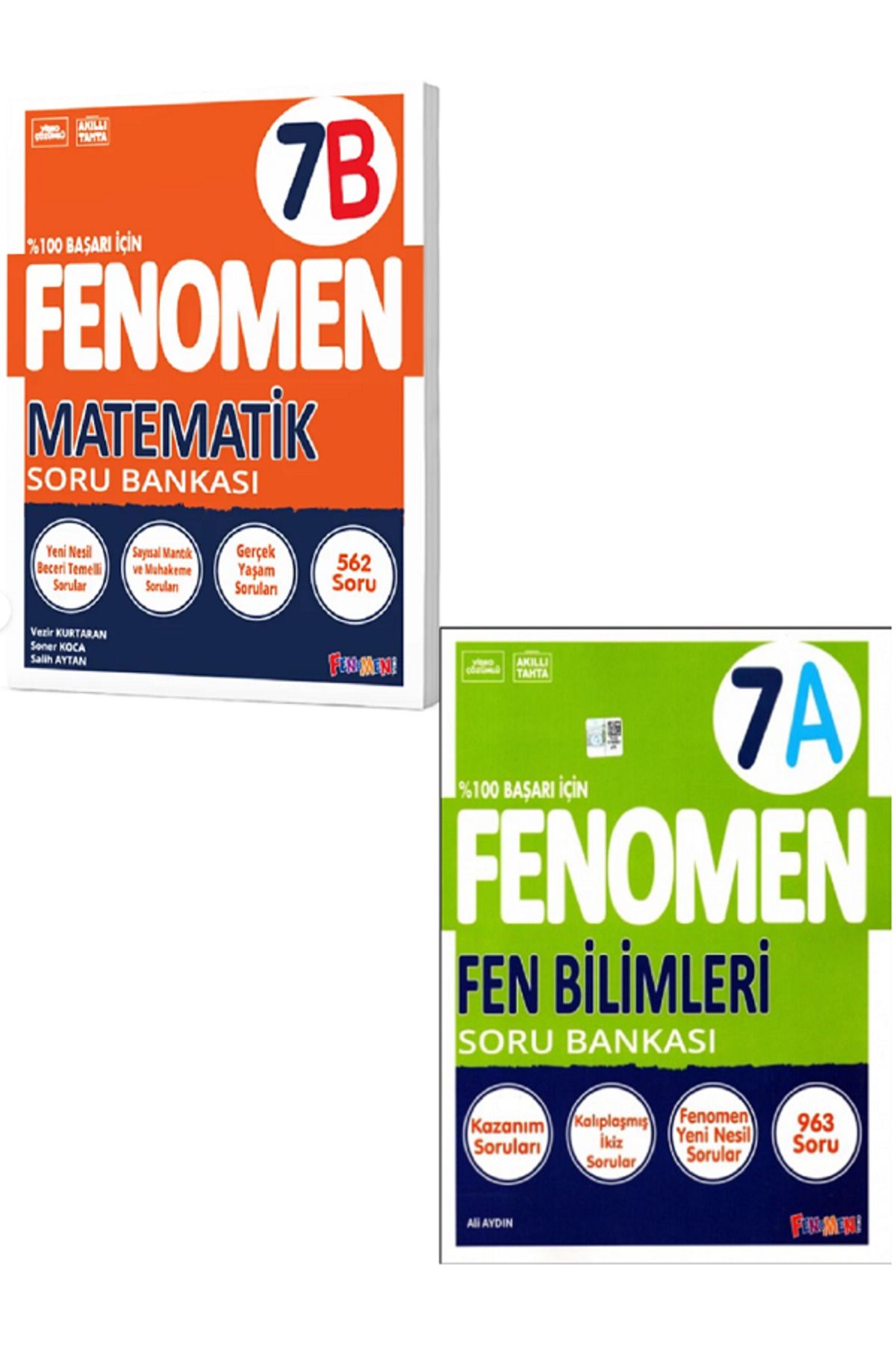 Evrensel İletişim Yayınları 7.Sınıf Fenomen 7B Matematik Soru Bankası + 7.Sınıf Fenomen 7A FEN Bilimleri Soru Bankası / 2 KİTAP
