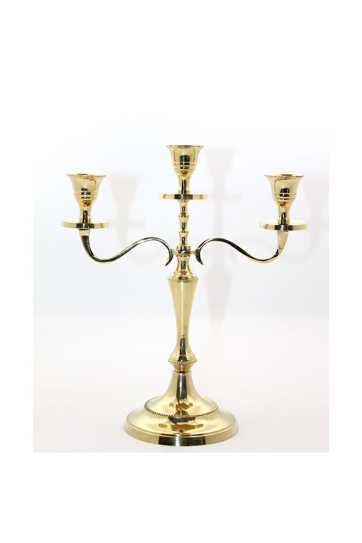 Store Pirinç 3'Lü Şamdan 27*23 Cm