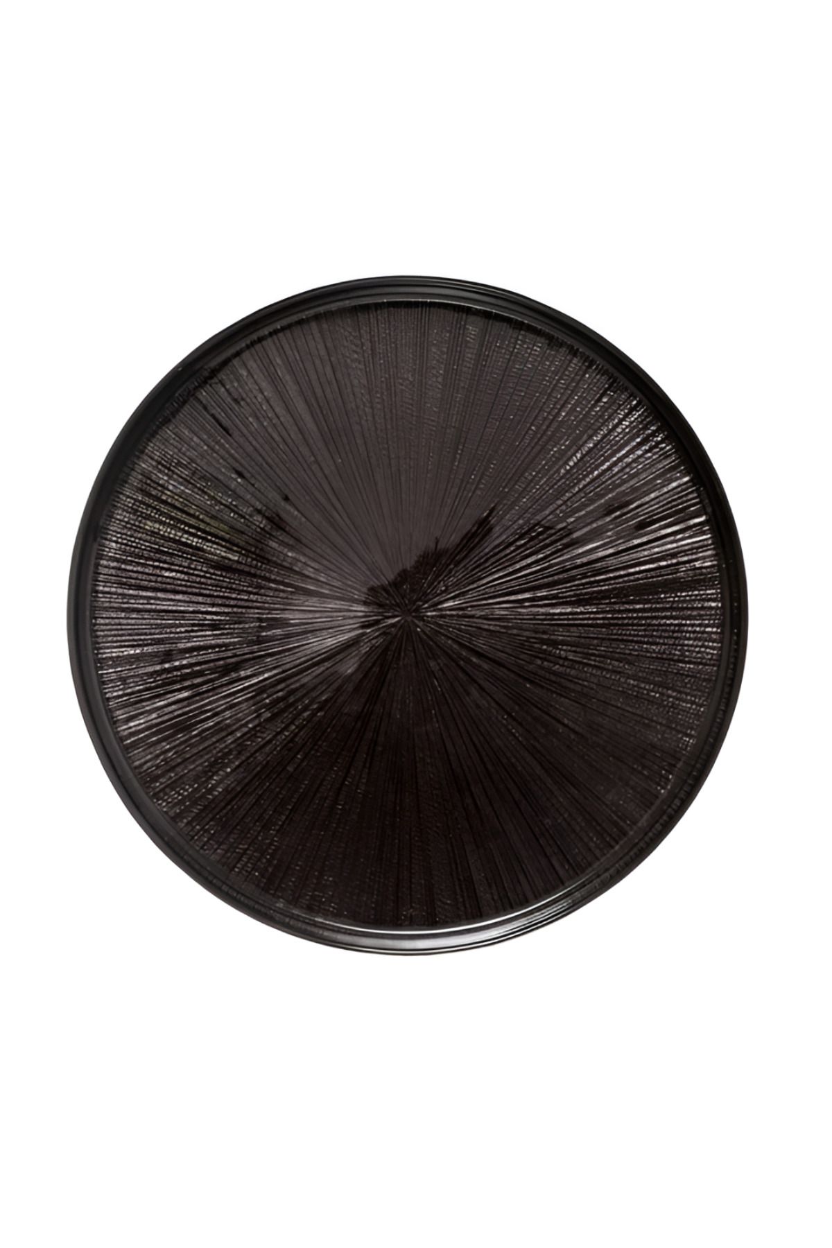 Secret de Gourmet-Elegant Round Shaped Glass Astra Dinner Plate Black 28cm 2