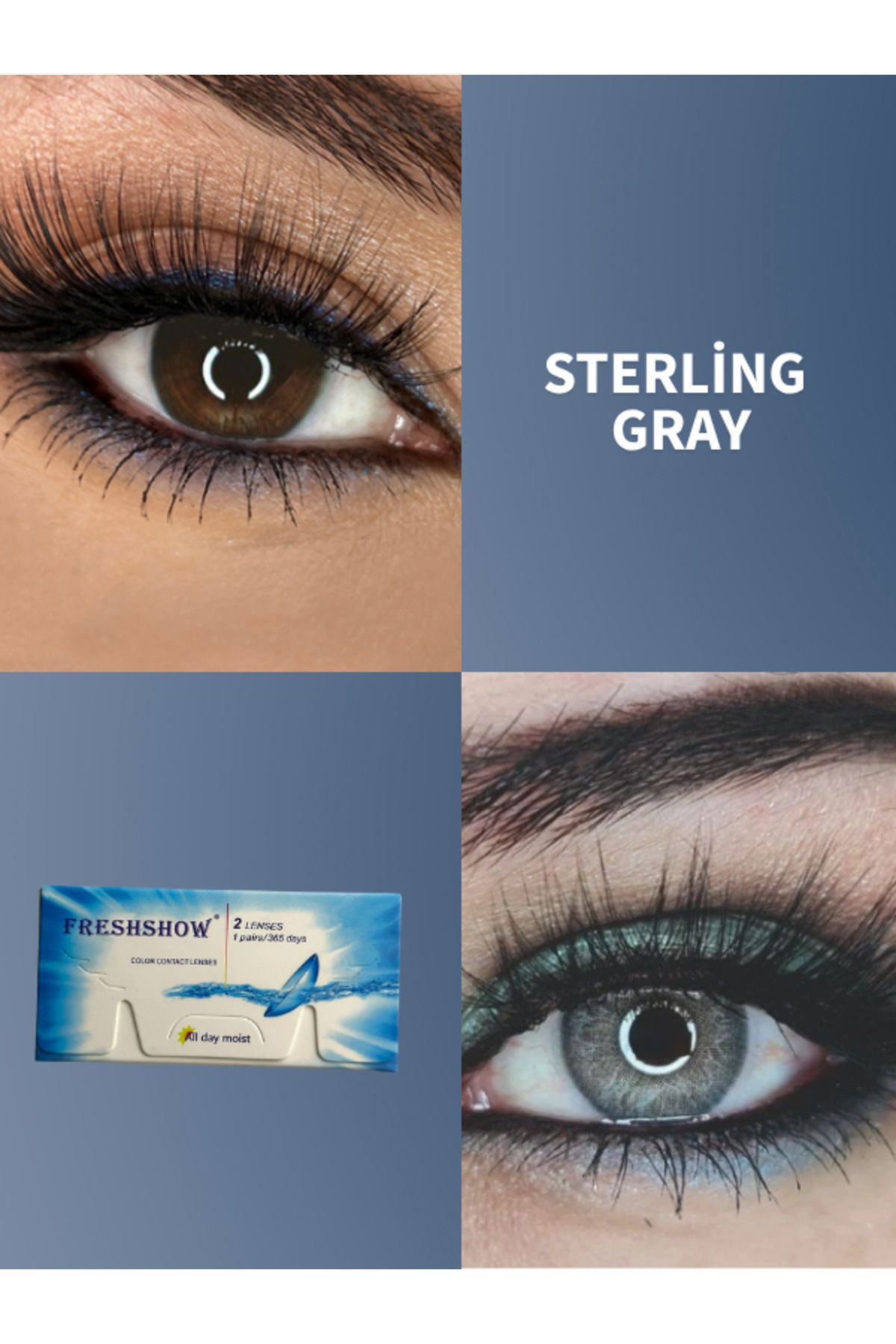 RABIR Sterling Gri Takma Kirpik 1 yıllık