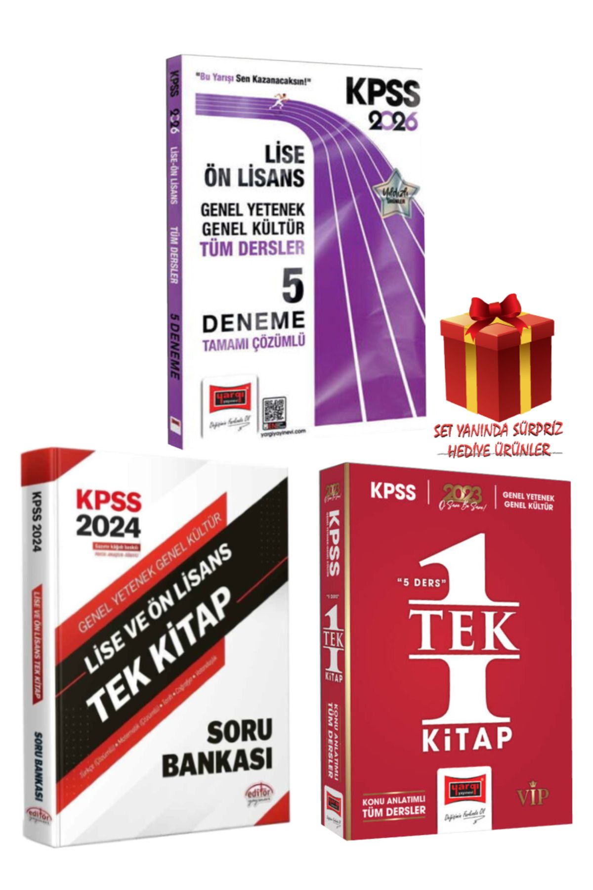 Yargı Yayınları 2026 KPSS Lise-Ön Lisans GY-GK Tüm Dersler Deneme+Tek Kitap Soru Bankası+Tek Kitap Konu Anlatımlı