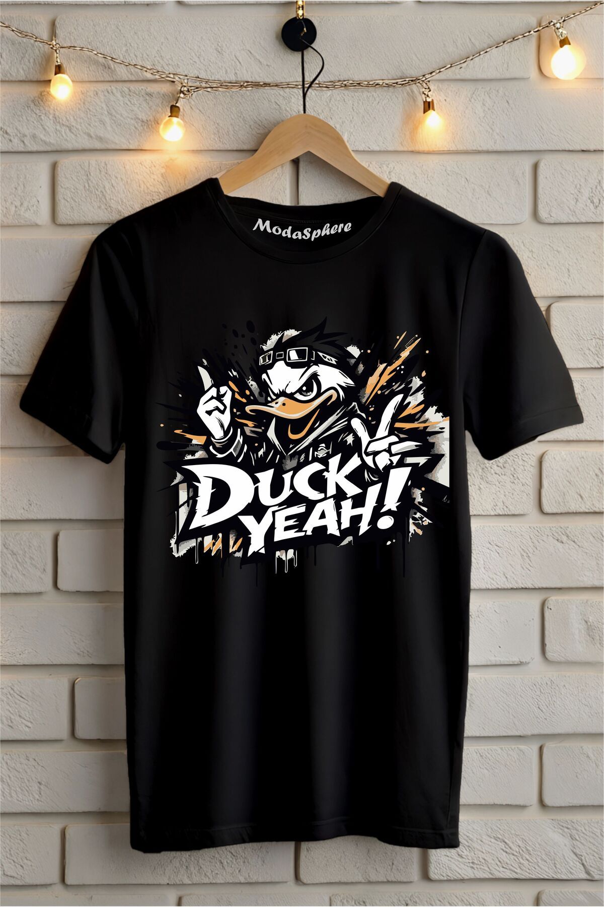 ModaSphere DUCK YEAH! Baskılı Unisex Oversize Tişört