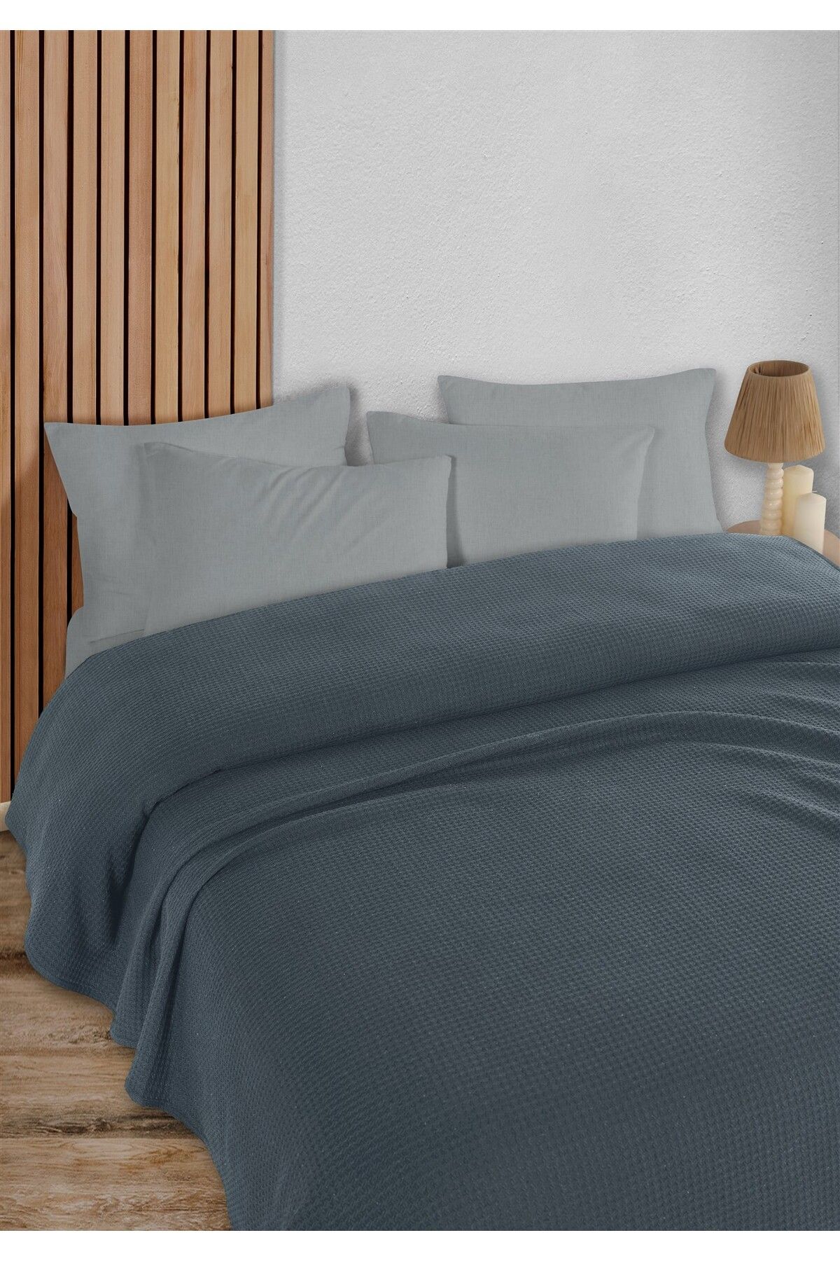 HomeBerry Adaline İndigo Tek Kişilik Pike Takımı 160 x 230 cm