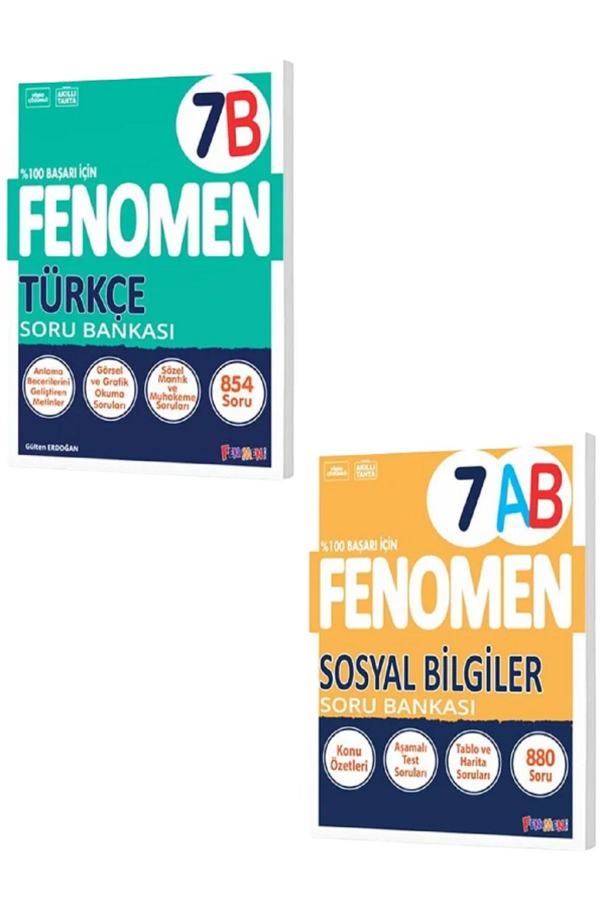 Evrensel İletişim Yayınları 7.Sınıf Fenomen 7B Türkçe Soru Bankası + 7.Sınıf Fenomen 7AB Sosyal Bilgiler Soru Bankası / 2 KİTAP