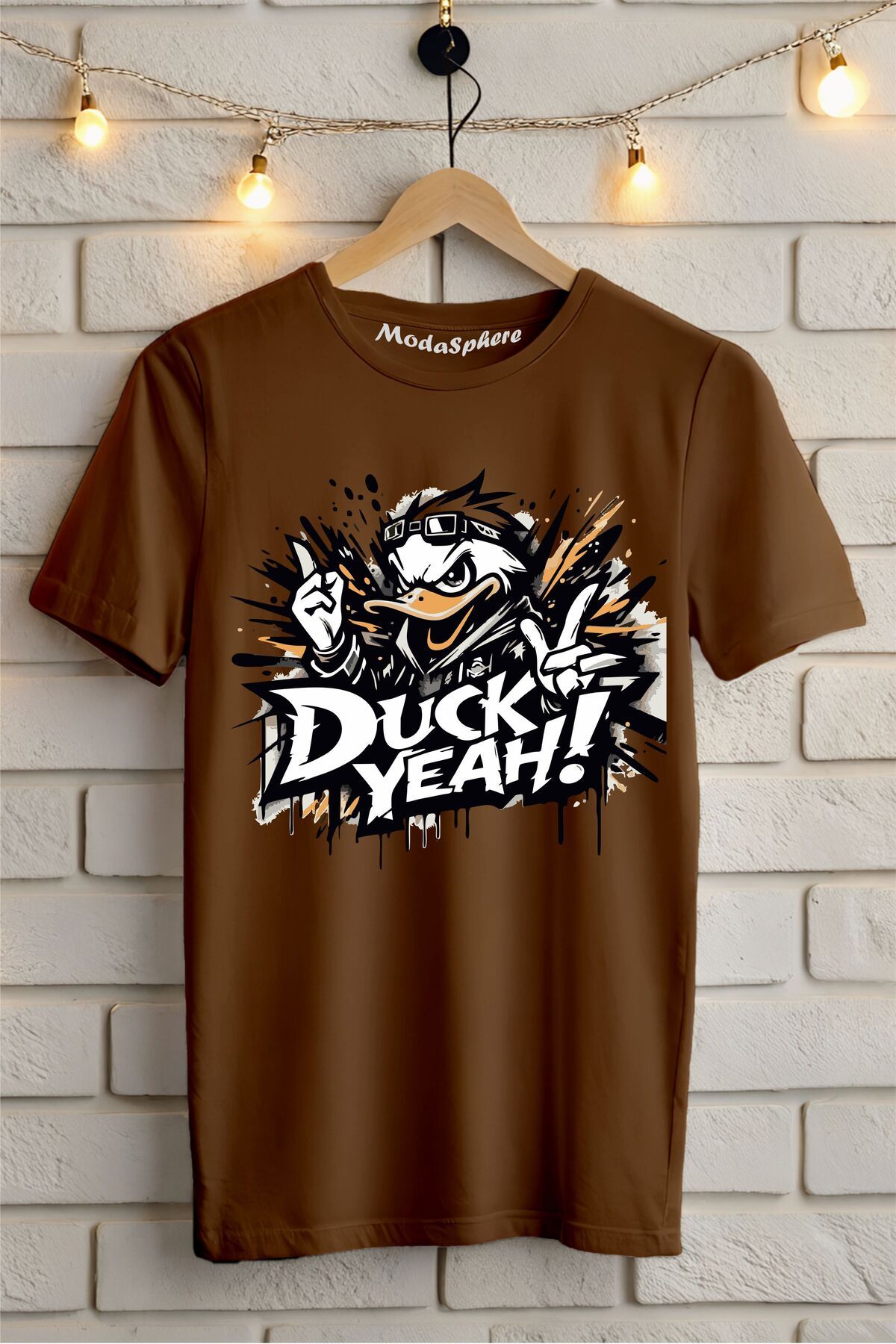 ModaSphere DUCK YEAH! Baskılı Unisex Oversize Tişört