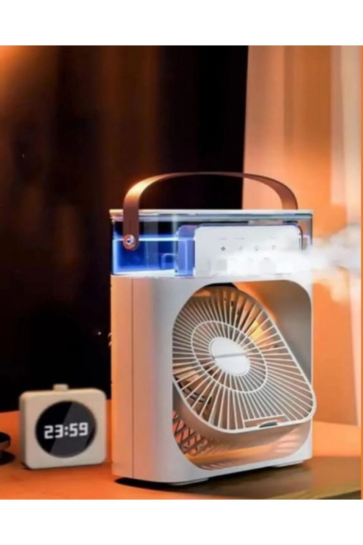 Por Favor Buzlu Vantilatör Mini Fan 5 Spreyli Su Püskürtmeli Fan