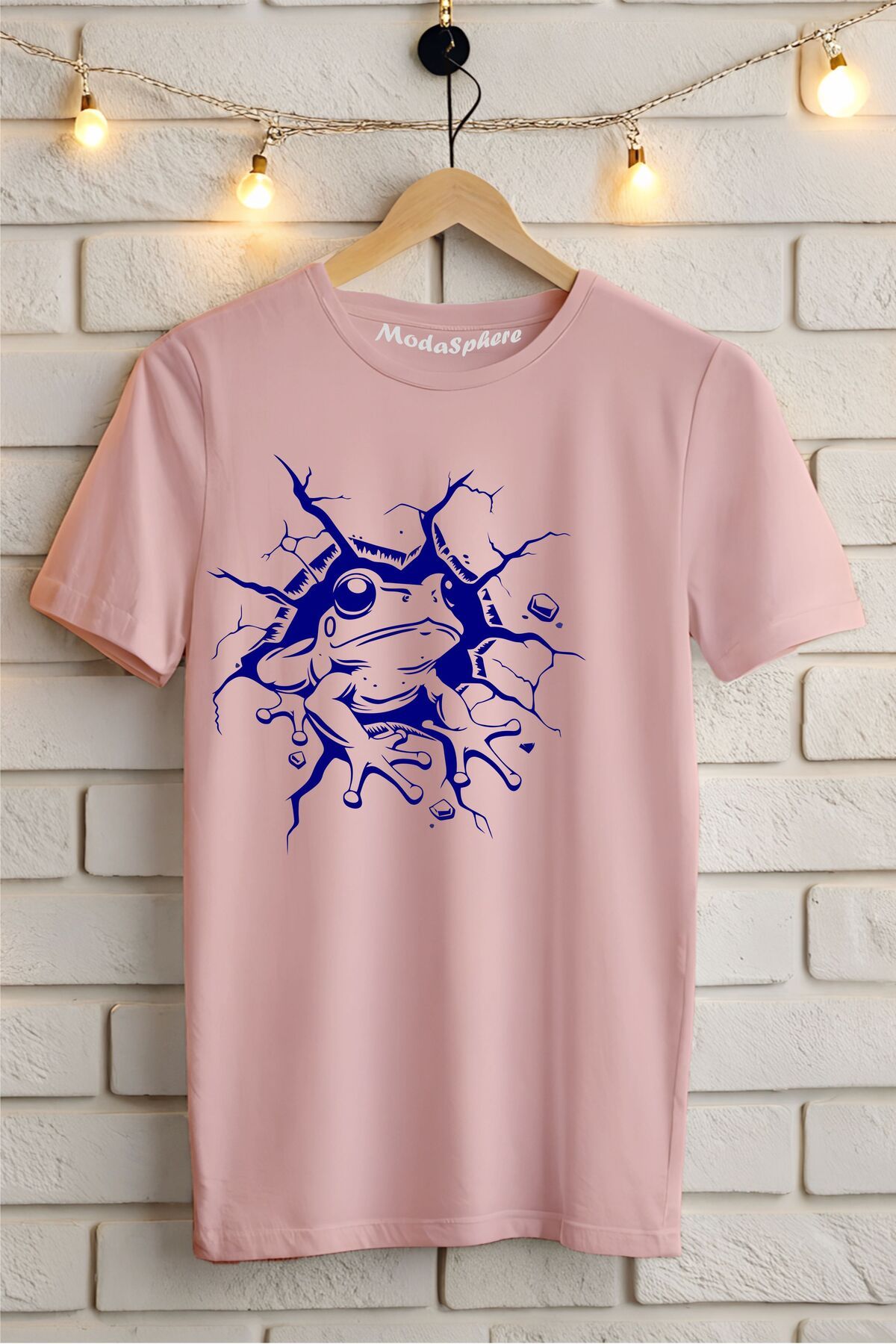 ModaSphere Kurbağa Baskılı Unisex Oversize Tişört