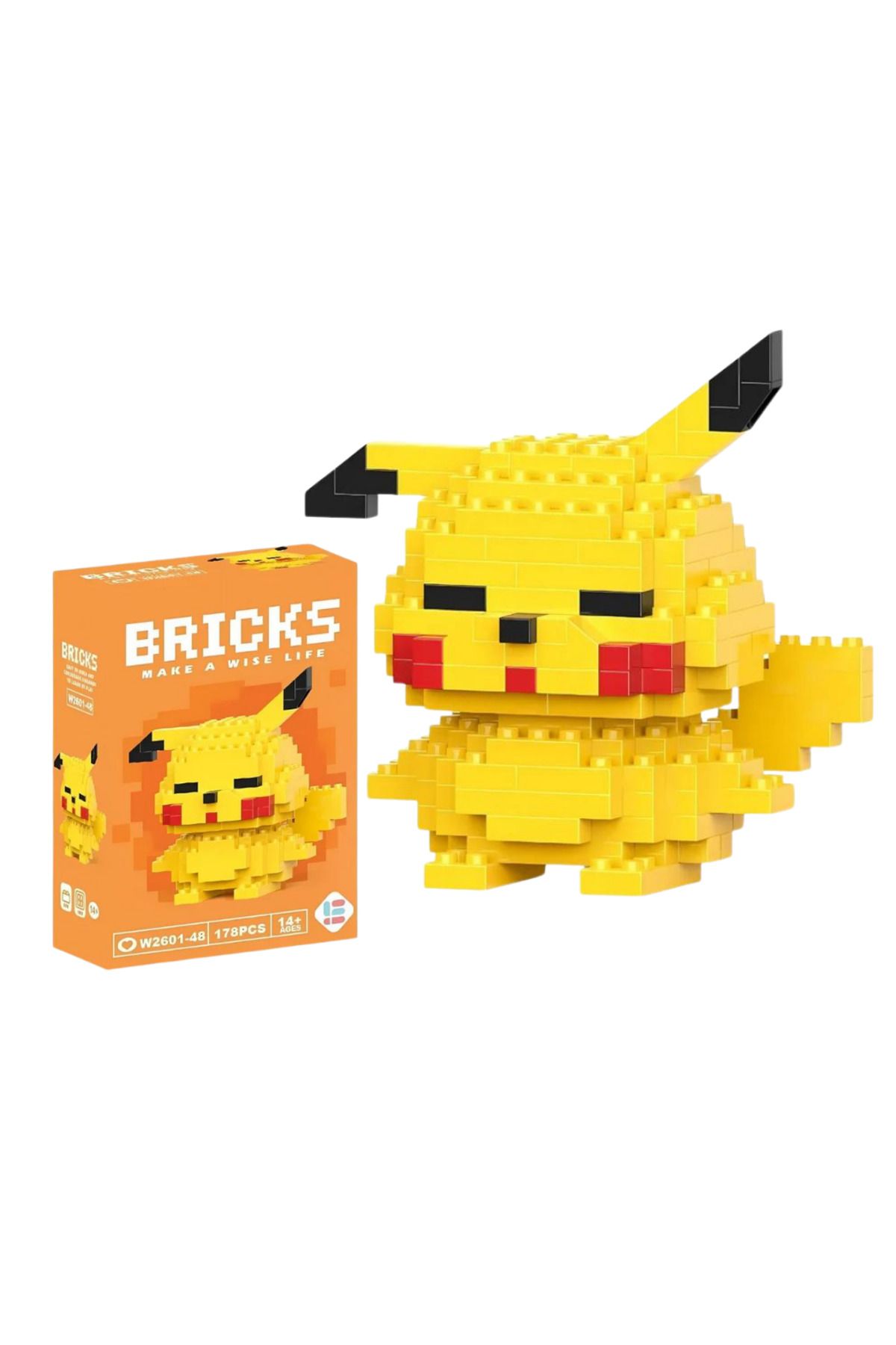 Toum Pikachu Bricks Küçük Parçacık 3D Puzzle Lego Masaüstü Dekorasyonu