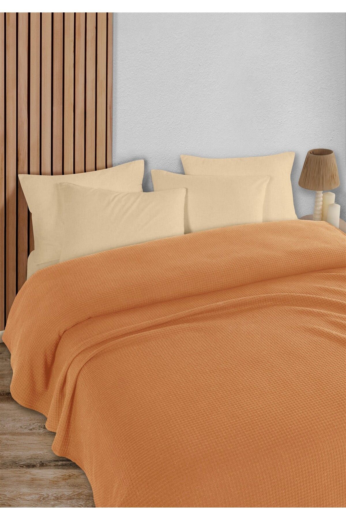 HomeBerry Adaline Turuncu Tek Kişilik Pike Takımı 160 x 230 cm