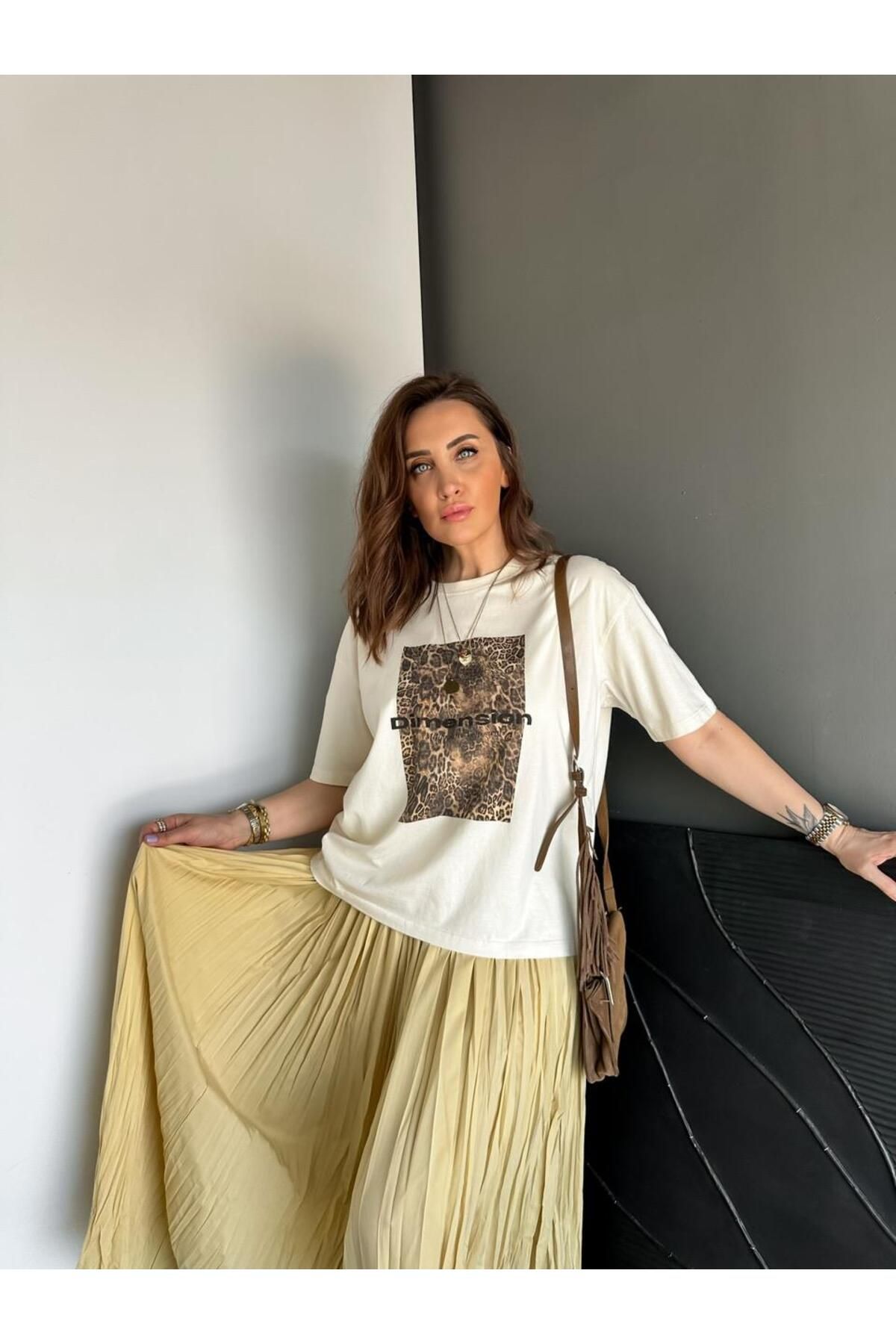 Zerrincan Giyim Leopar Baskılı Dimension Tshirt