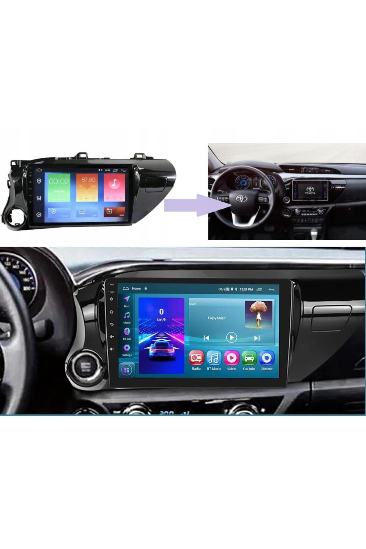 Blueway Toyota Hilux Android Multimedya Sistemi 4-32 Blueway (2015-2020)