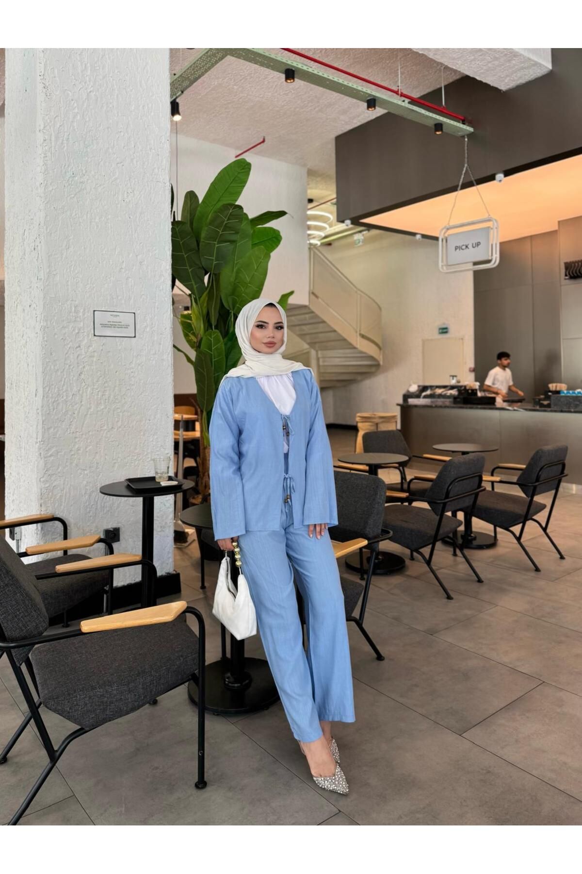 butik hira Kimono Pantolonlu Takım
