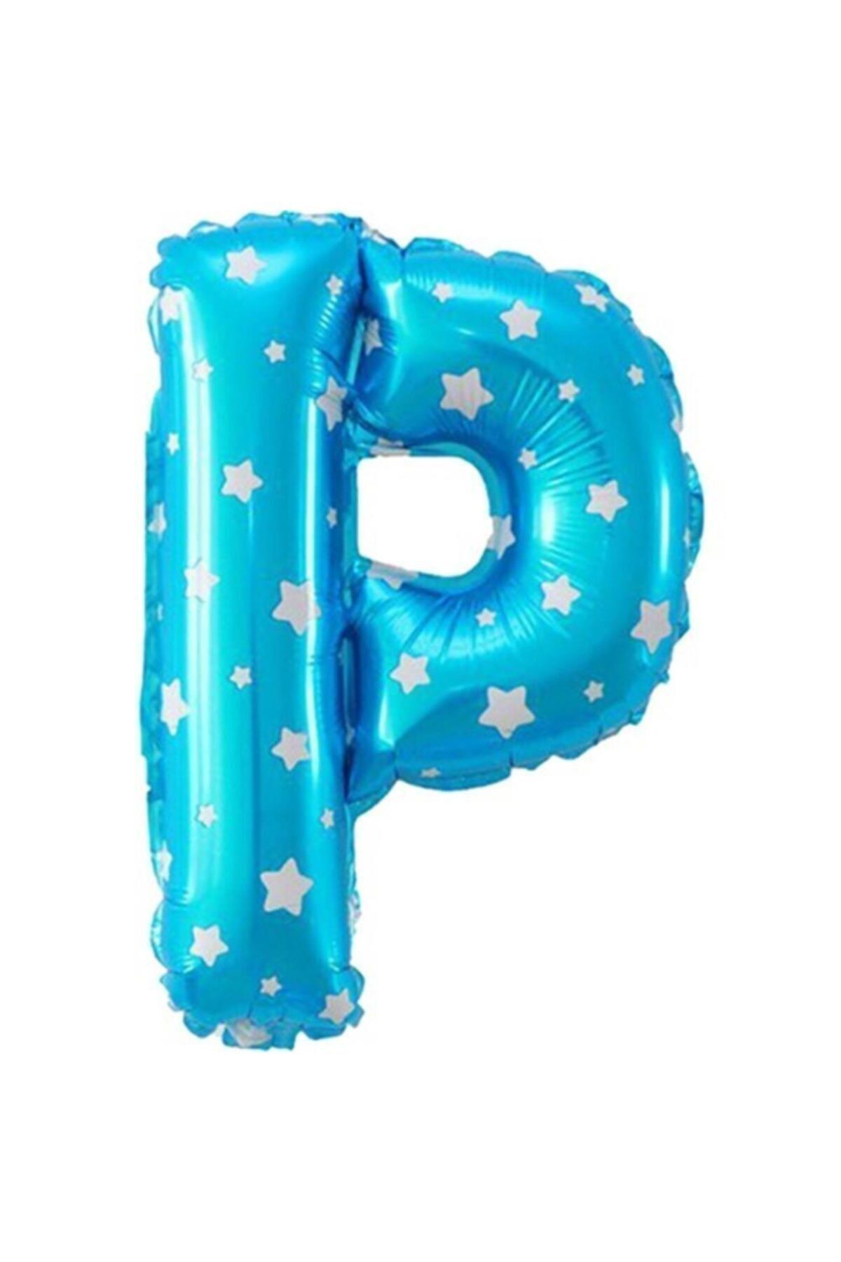 EA HOME P Harfi Mavi Renk 16 Inc 40 Cm Balon Parti Malzemesi
