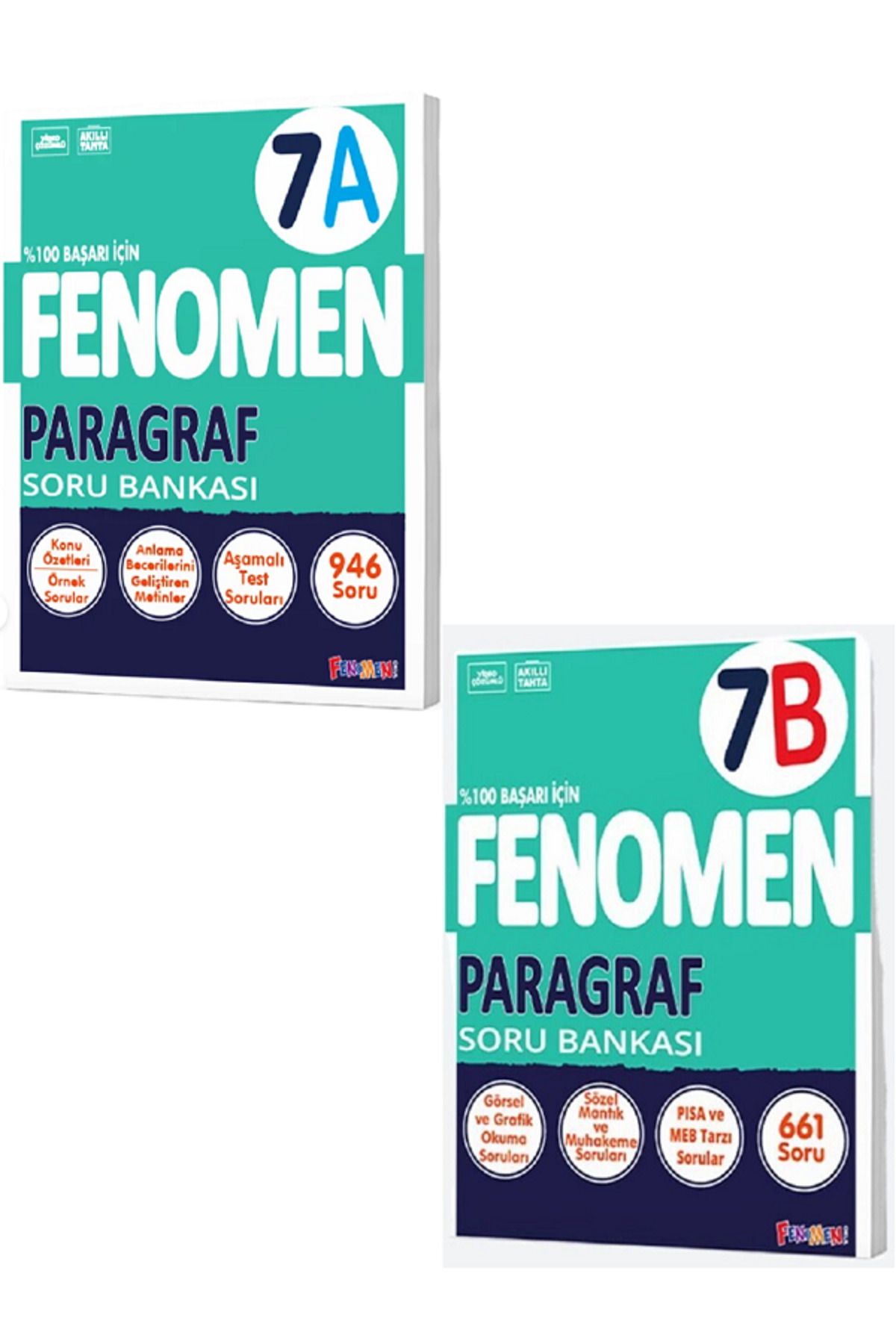 Evrensel İletişim Yayınları 7.Sınıf Fenomen 7A Paragraf Soru Bankası + 7.Sınıf Fenomen 7B Paragraf Soru Bankası / 2 KİTAP SET