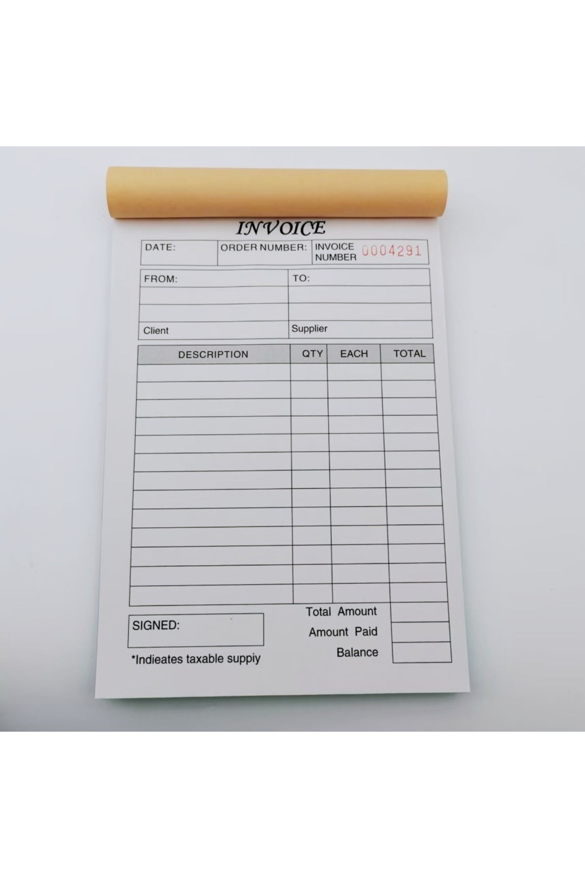 Choice-1pc 1pc (30 Sets) Handheld 3-Part Carbonless Invoice Book with Yellow & Pink Copies Work Orders Invo 1