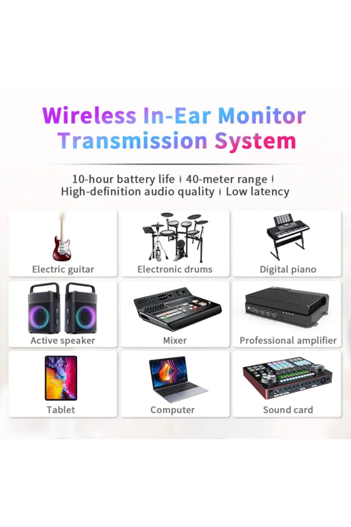 Choice-Wireless IEM System Transmitter Receiver 2.4GHz ISM Band Wireless Ear Monitor Automatic Pairing P... 5