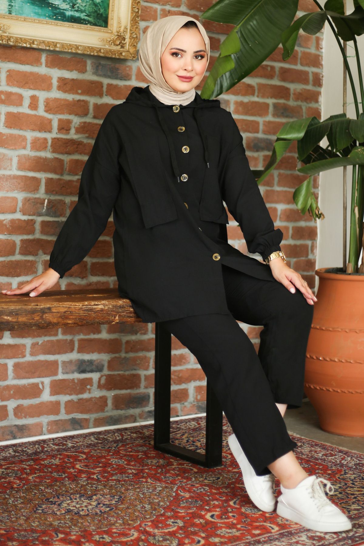 TOFİSA Tunik Pantolon İkİli Takım Siyah - 27290