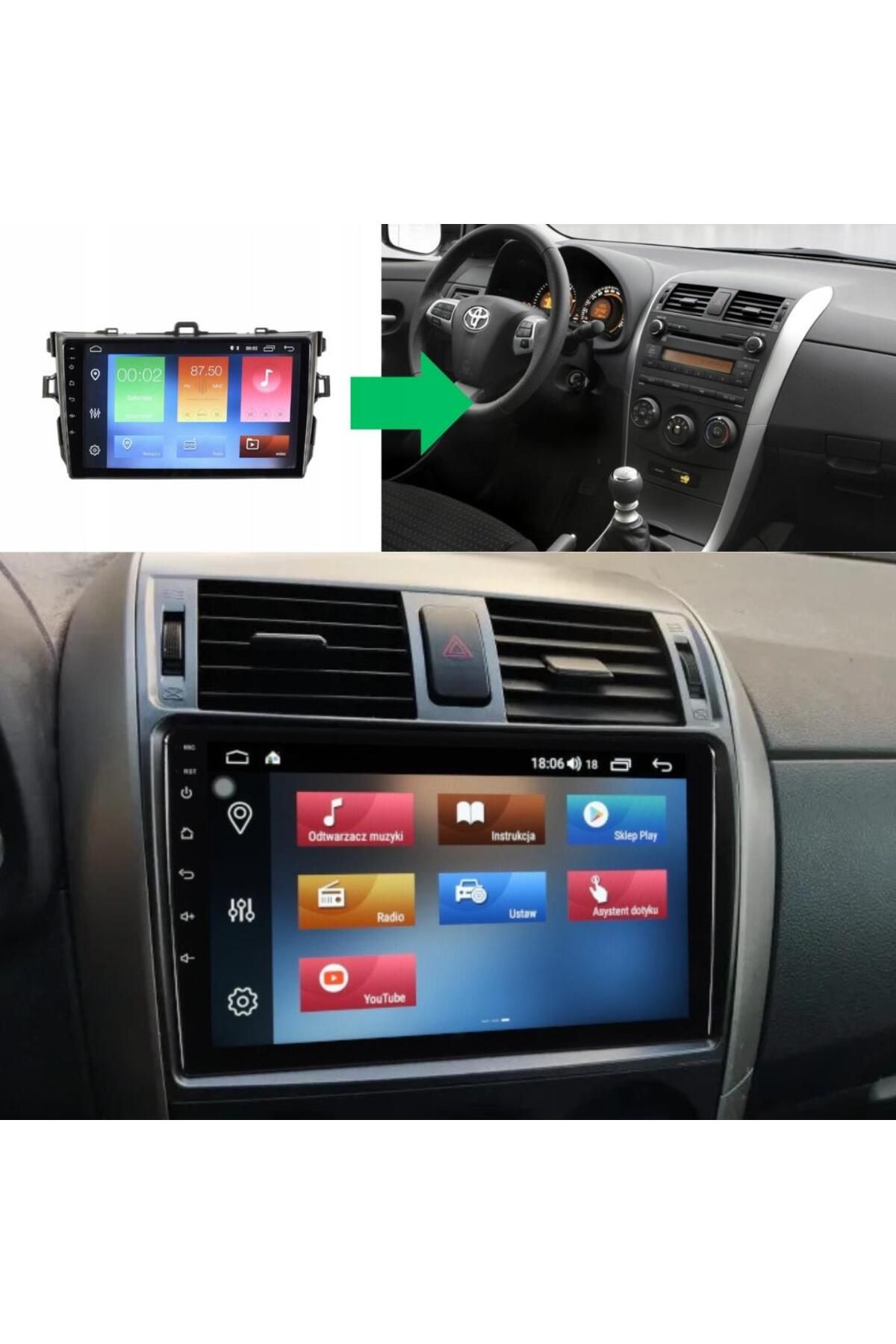 Blueway Toyota Corolla (Izgarasız Çerçeve) Android Multimedya Sistemi 4-32 Blueway (2007-20013)