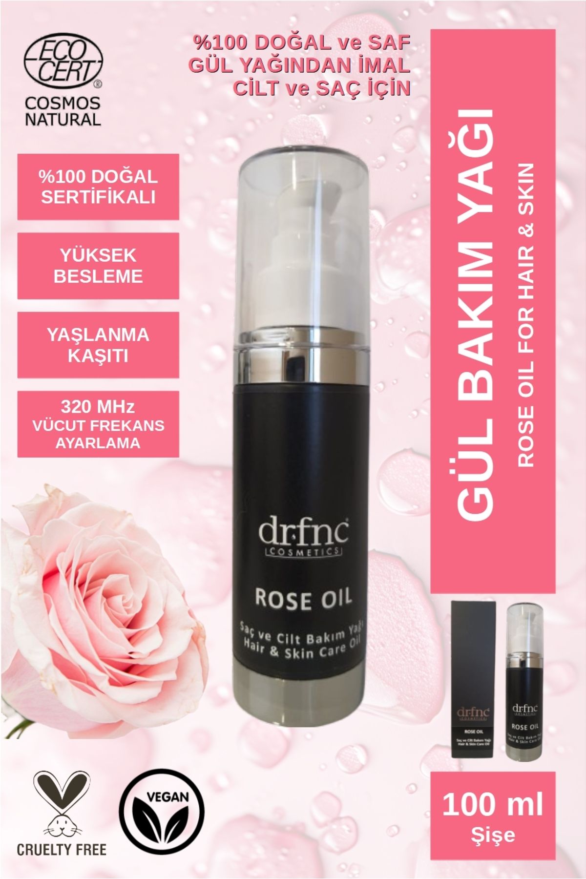 dr.fnc Rose Cilt Ve Saç Bakım Yağı