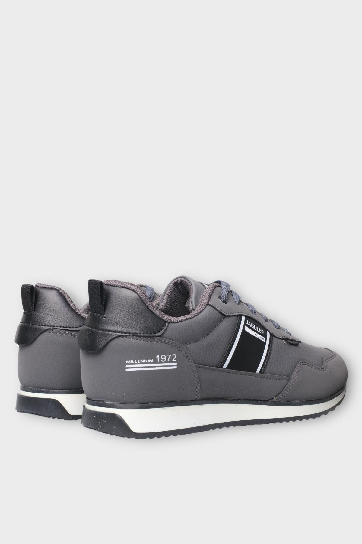 Liger-Men's Leather Laced Casual Sports Shoes Smoked - Black 3