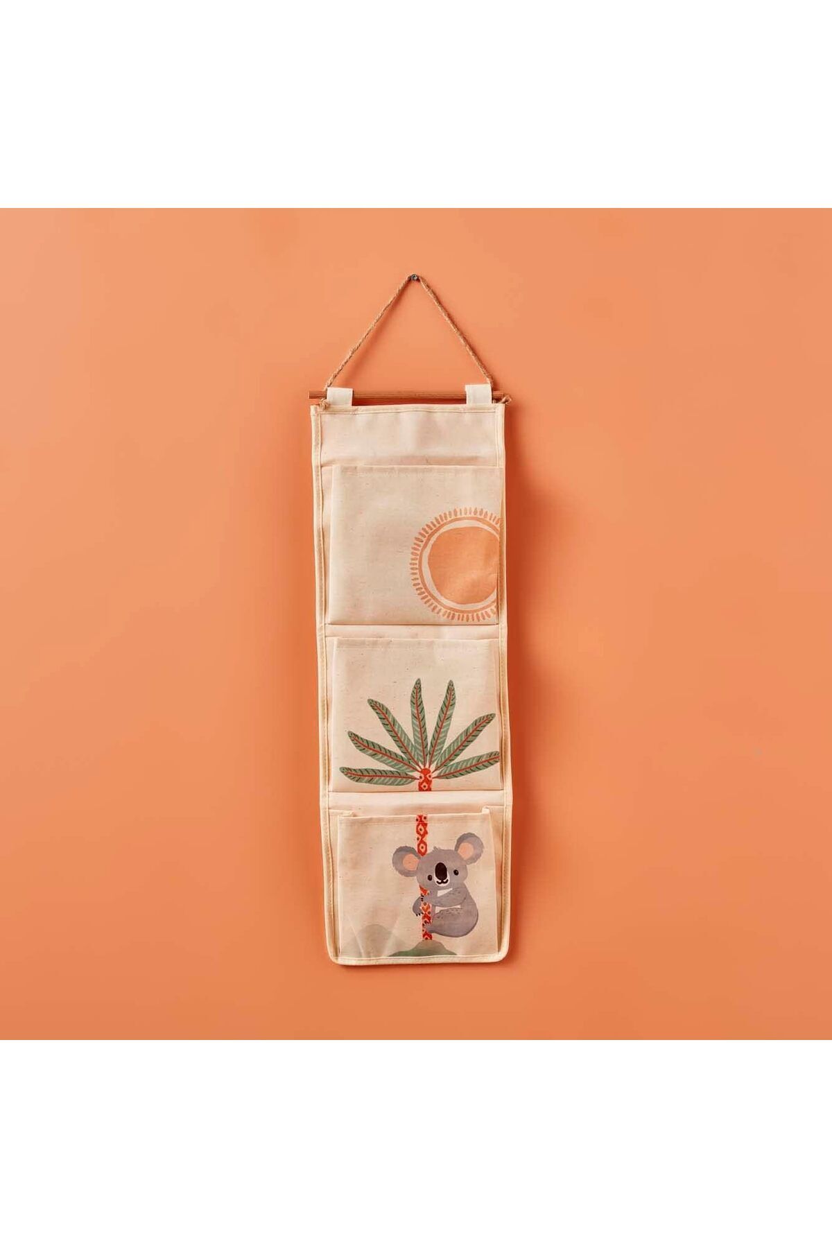 teknotrust Yeşil Hayvan Baskılı Askılı Organizer 20x60 cm, %70 Polyester, %30 Pamuk