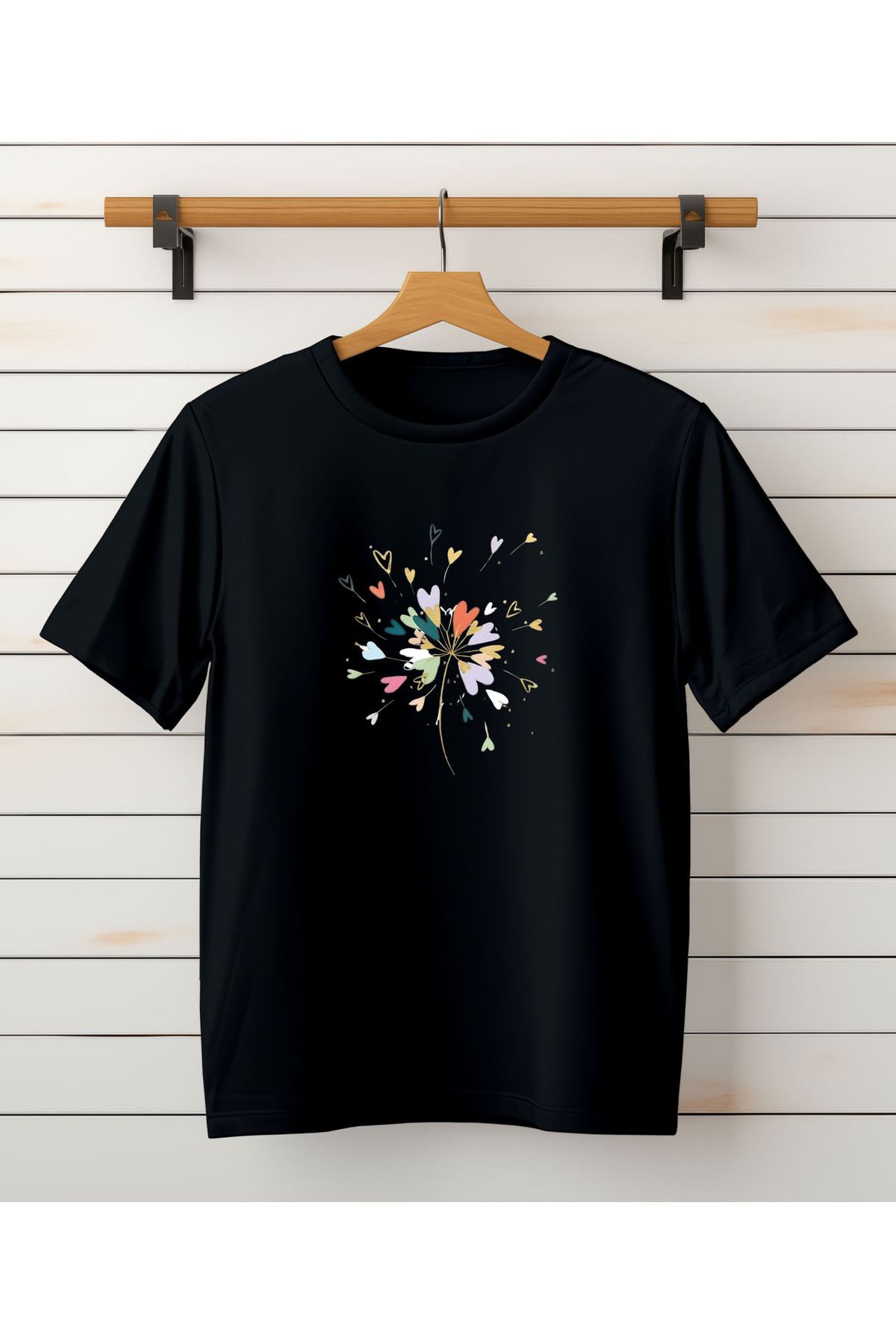 ASELİNDA-Mother-Daughter Little Heart Printed Combination T-Shirt (Single Product, Add 2 Pieces to the Cart for Combination) 2
