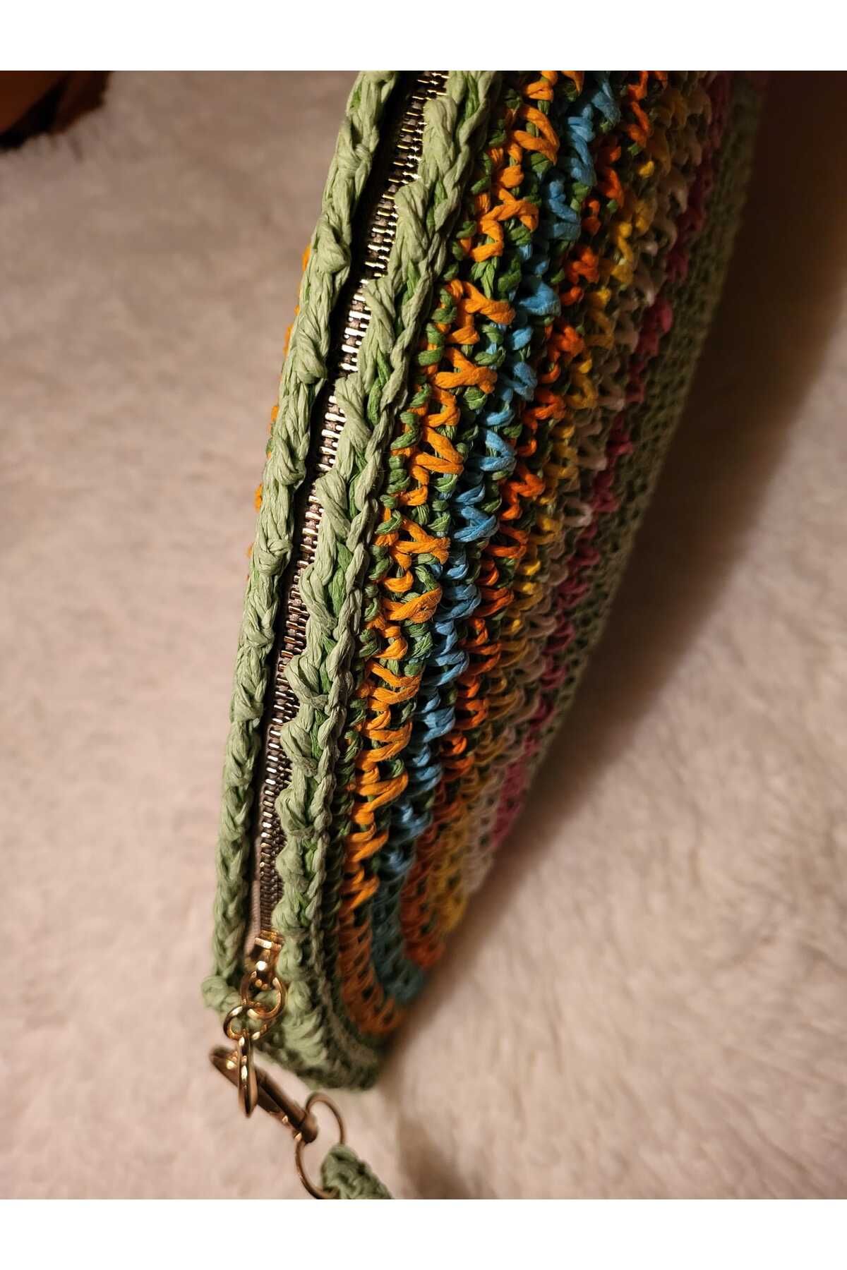 Butik hasır el çantası/ fermuarlı hasır clutch çanta