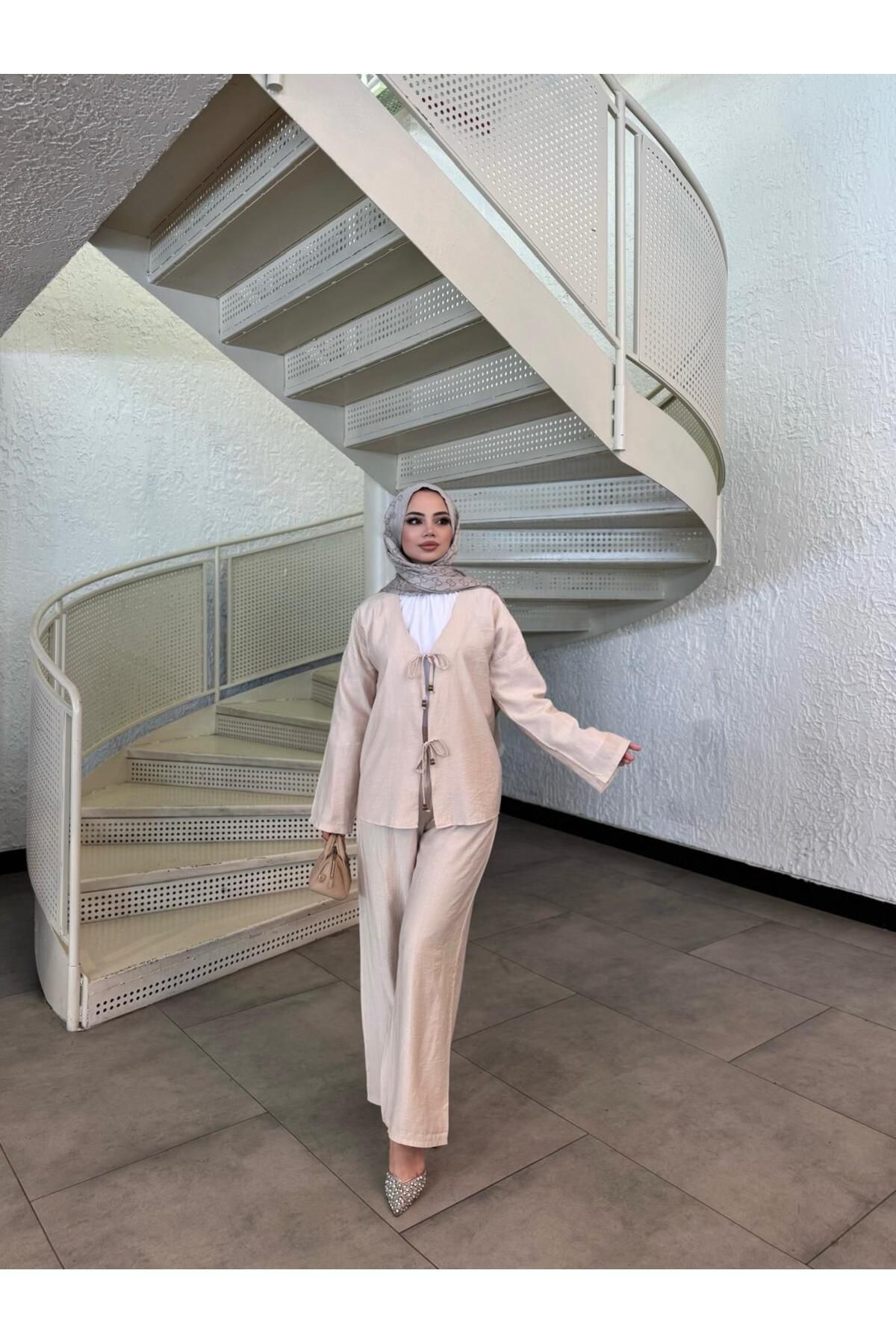 butik hira Kimono Pantolonlu Takım